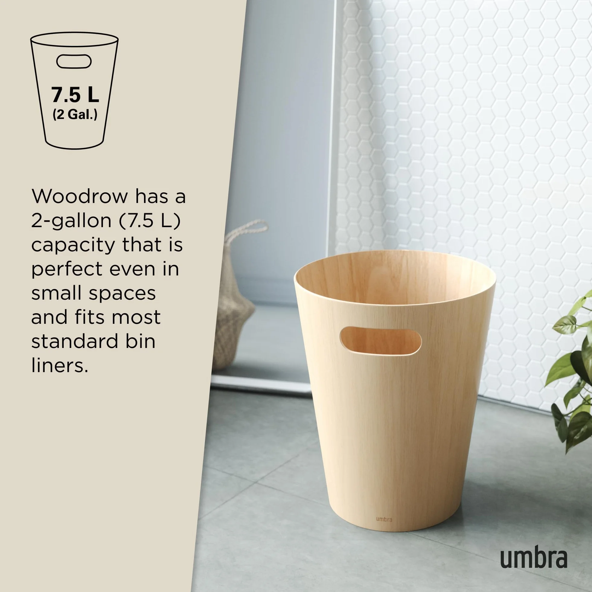 Umbra Woodrow Kosz na Śmieci, Naturalny