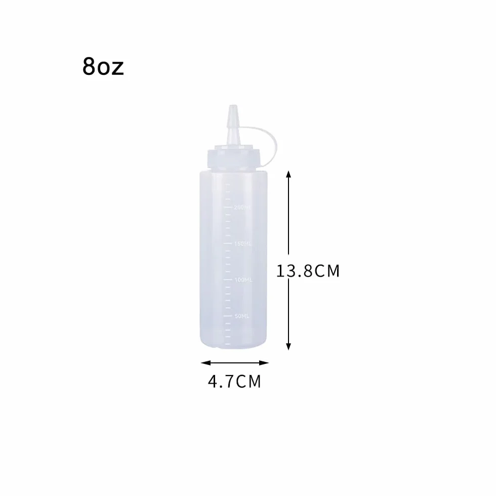 3-pak białych plastikowych butelek do wyciskania 237 ml butelek do wyciskania przypraw wielofunkcyjna butelka z tryskaniem do keczupu, oleju, dżemu, grilla, sosu, grillowania, rękodzieła, dozowników