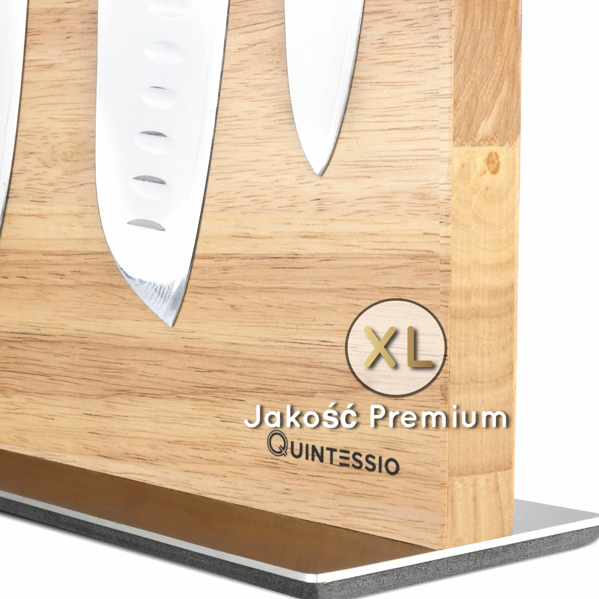 QUINTESSIO Magnetyczny Uchwyt Dwustronny Blok na Noże Jasny Dąb