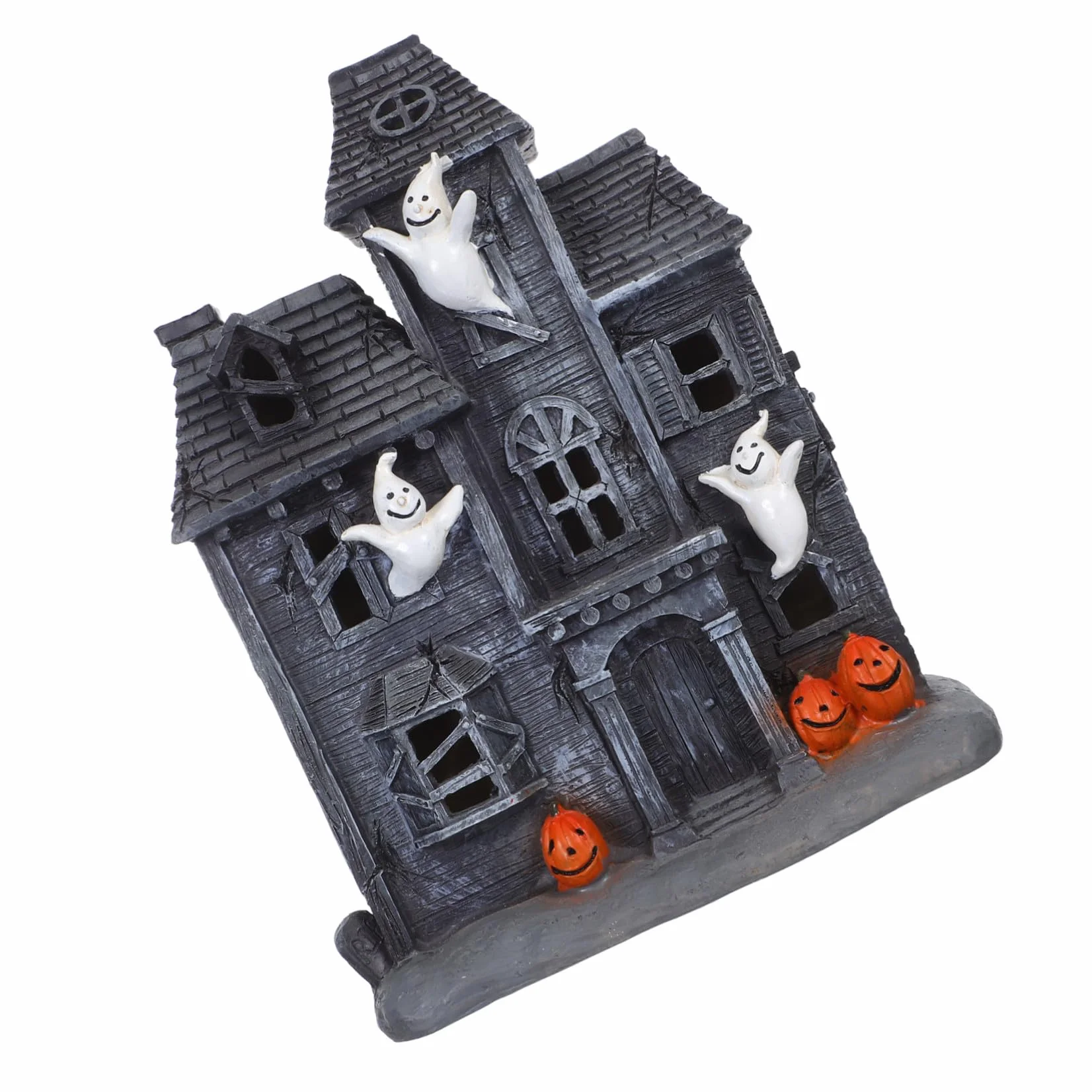 iplusmile LED Świecąca Figurka Strasznego Domu Strachów Dekoracja Stołowa z Żywicy Halloween Świetlna Ozdoba Przyjęcie i Dekorację Wioski Duchów