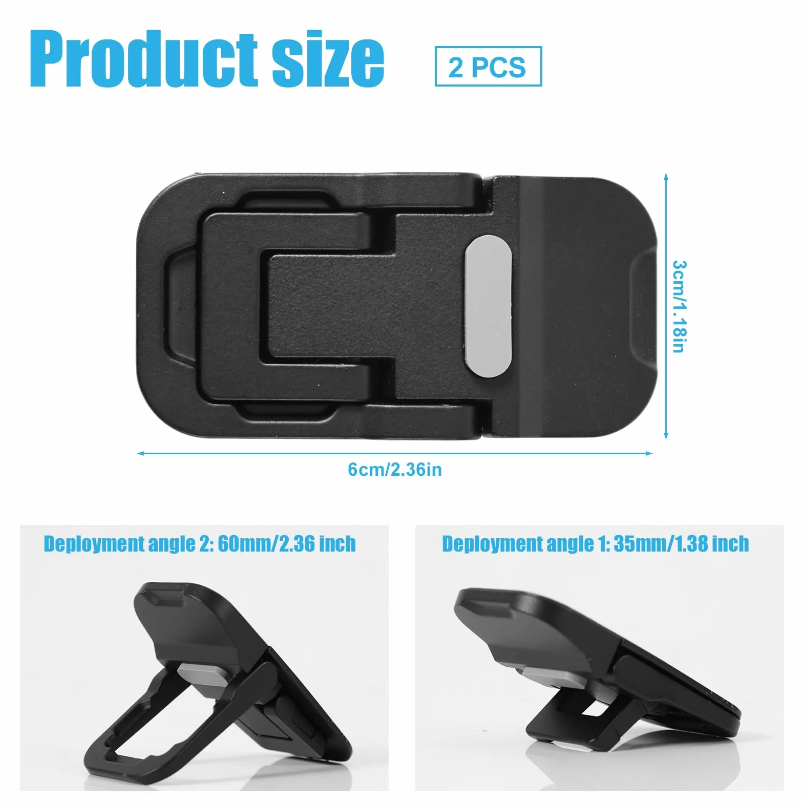 2 Szt. Podnośnik Klawiatury Przenośnej, Podwójny Kąt Nachylenia Miniaturowe Nóżki do Laptopa Podstawka Pod Klawiaturę Komputera Obrotowego Samoprzylepny Uchwyt na Laptopa do Biura (Czarny)