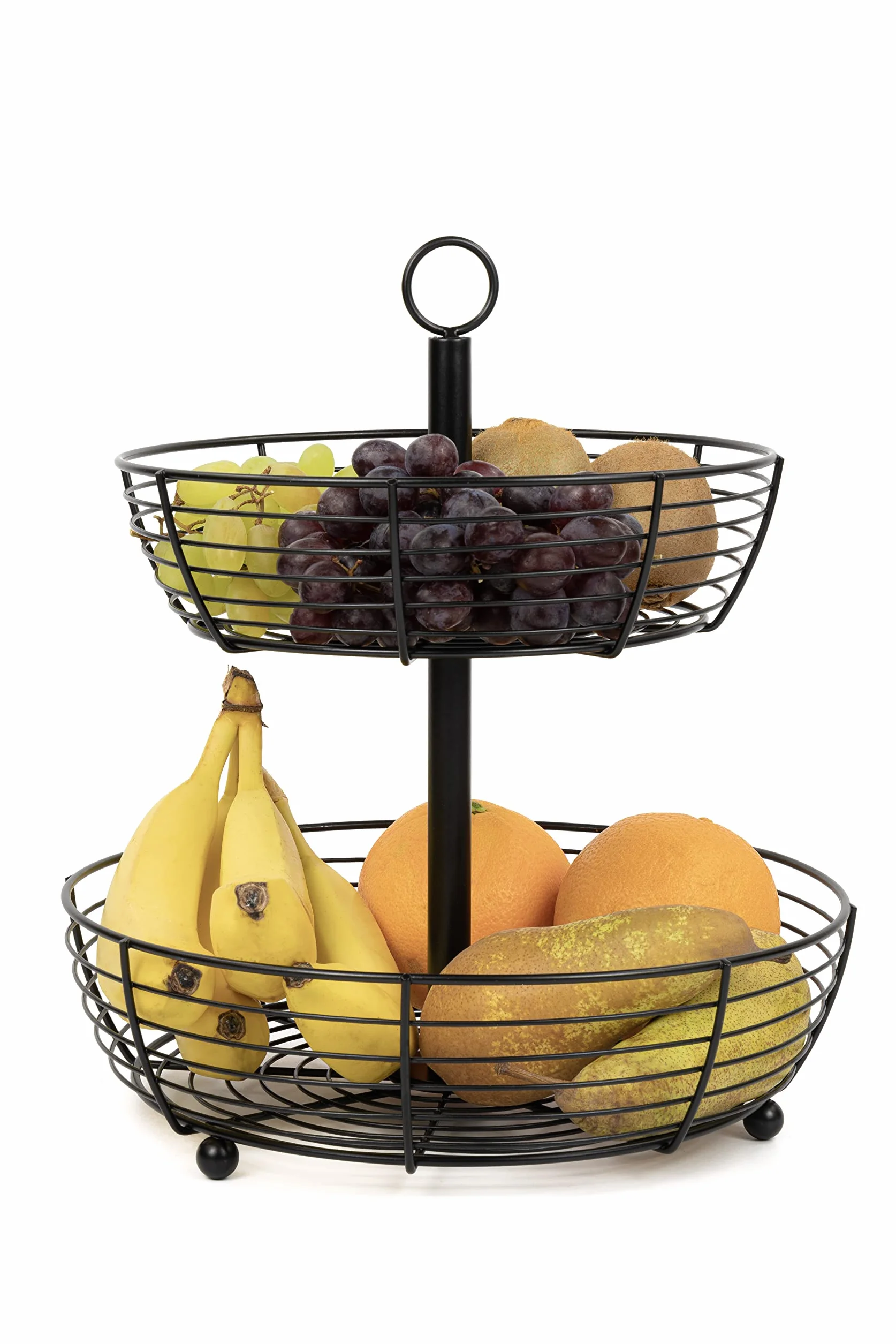 Etażerka – 2-poziomowa – duże talerze na owoce – prezentacja owoców – stylowy kosz na owoce – miska na owoce – wys. = 33 cm – śr. = 29 cm