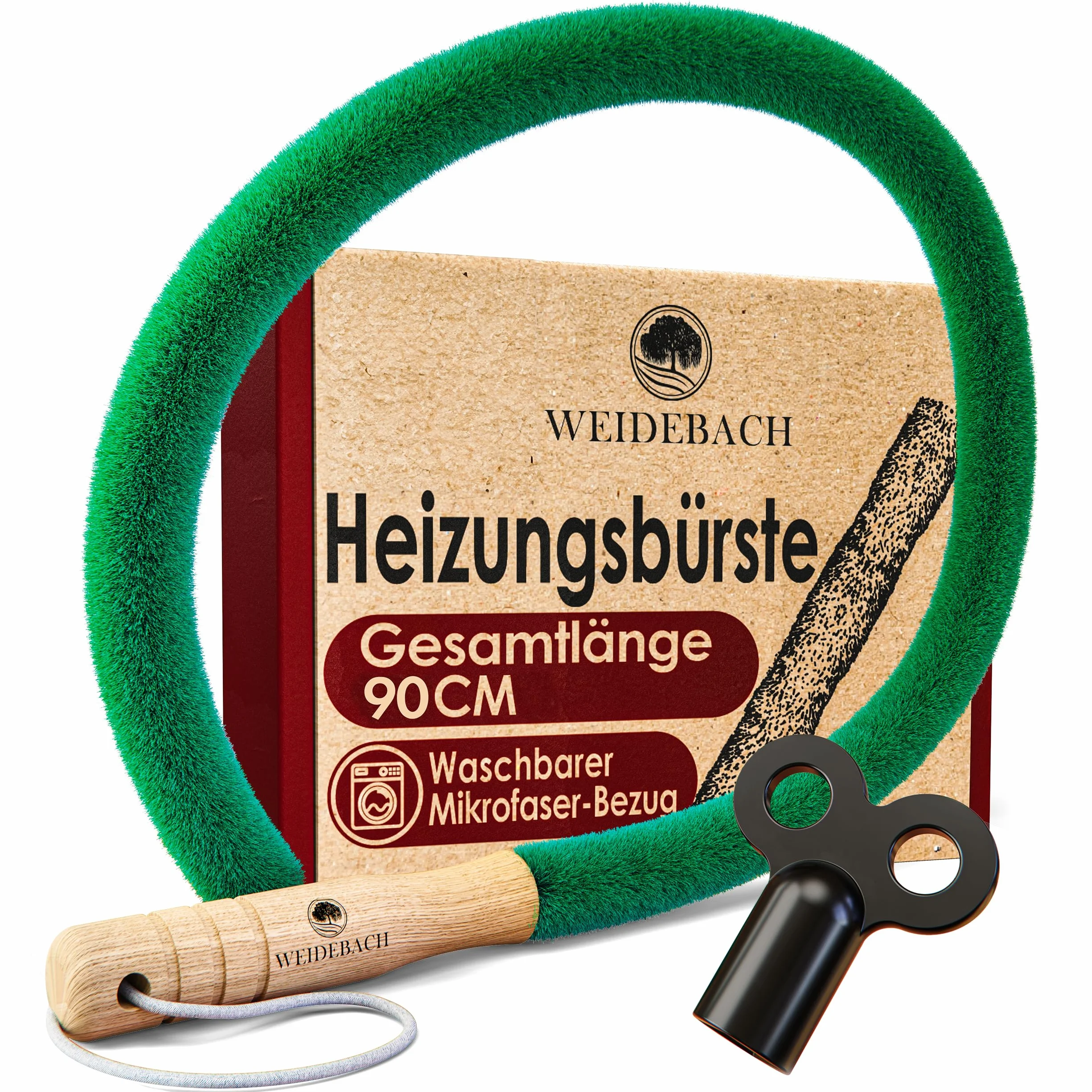 WEIDEBACH® Szczotka do grzejników, V.3.0, 90 cm łączna długość / 40 cm szczecinki z mikrofibry, szczotka do czyszczenia grzejników odporna na sierść zwierząt, szczotka do grzejników pasuje do każdego