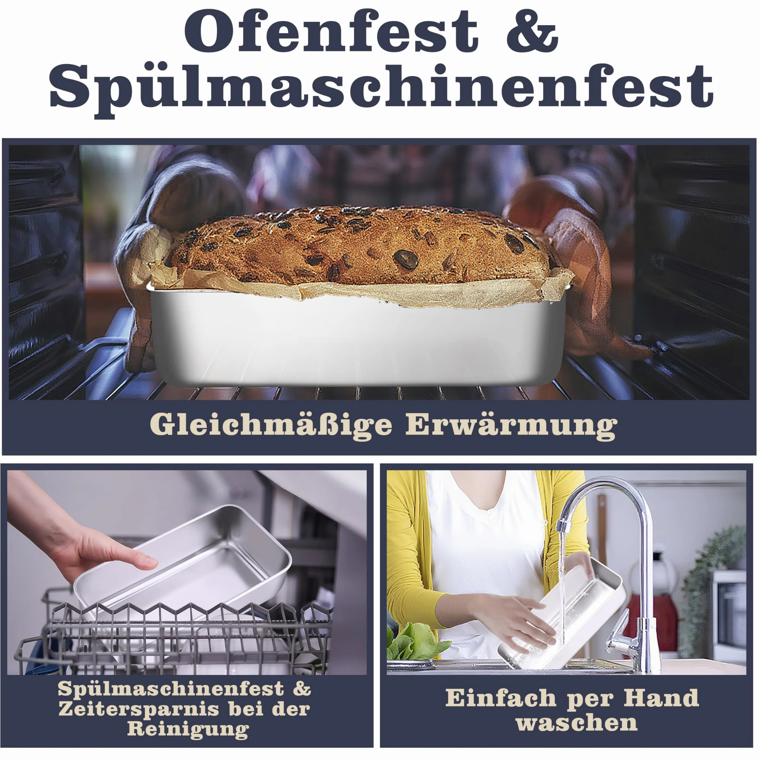 Homikit 2 sztuki forma do pieczenia chleba 30,5 cm ze stali nierdzewnej
