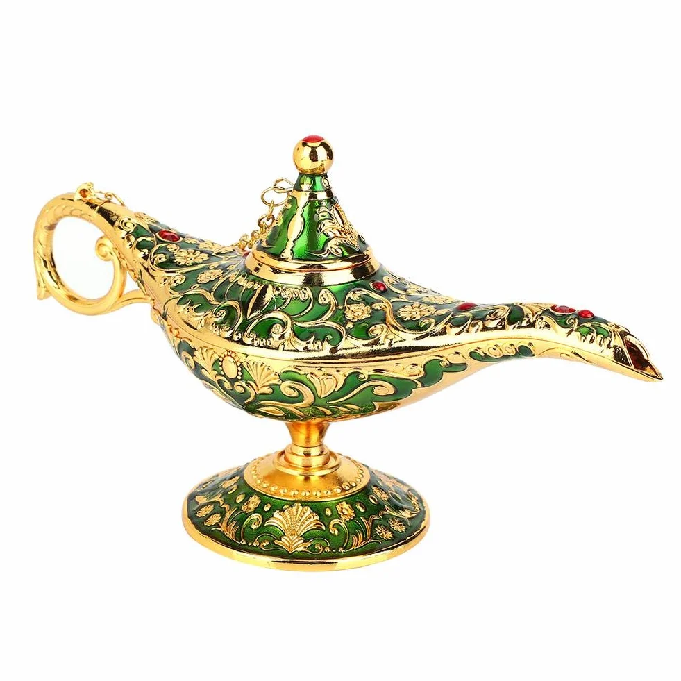Aladdin Magic Genius lampa olejna palnik kadzidła dekoracja stołu zielona
