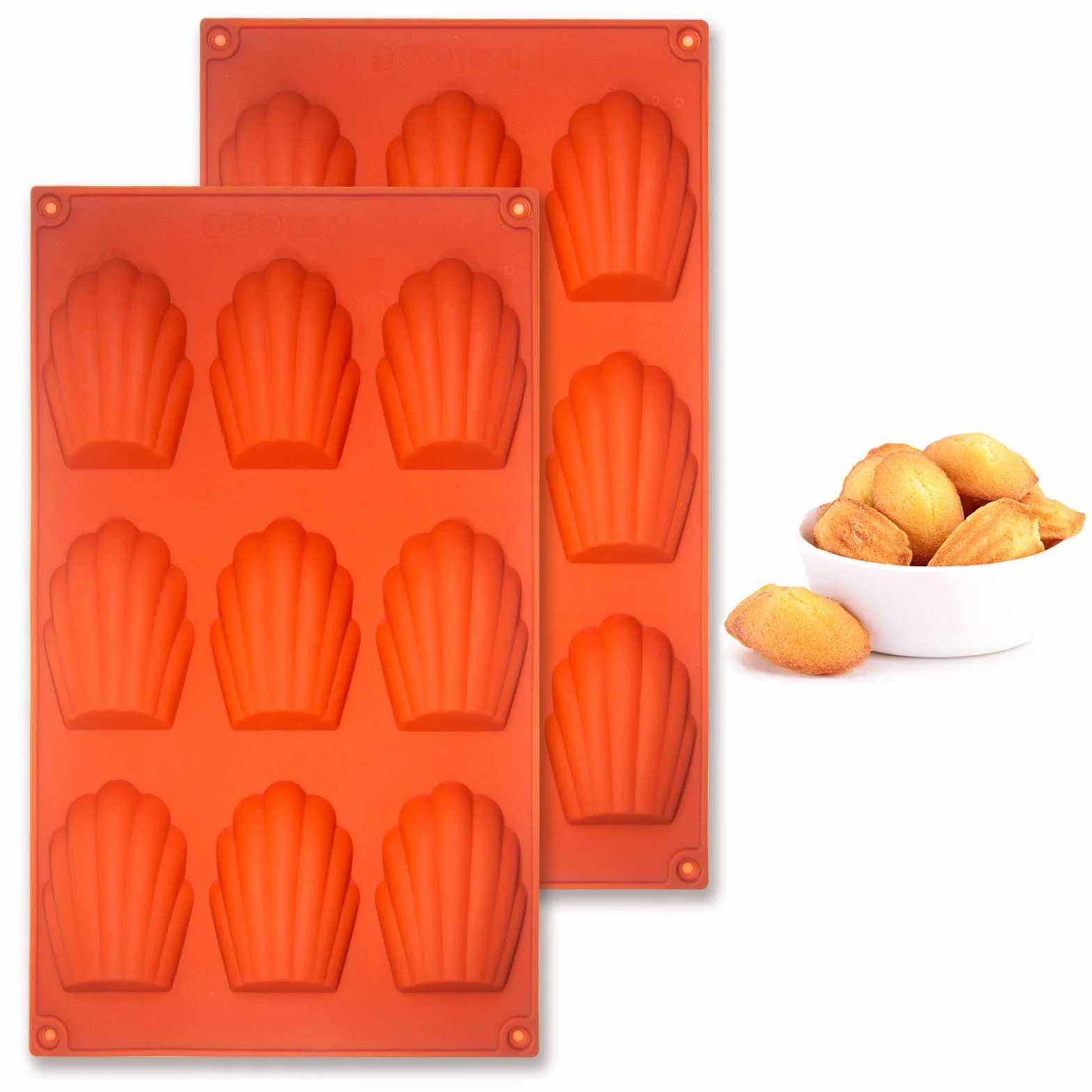 Silikonowa blacha do pieczenia Madeleines 2 szt. 9 wnęk, nieprzywierająca