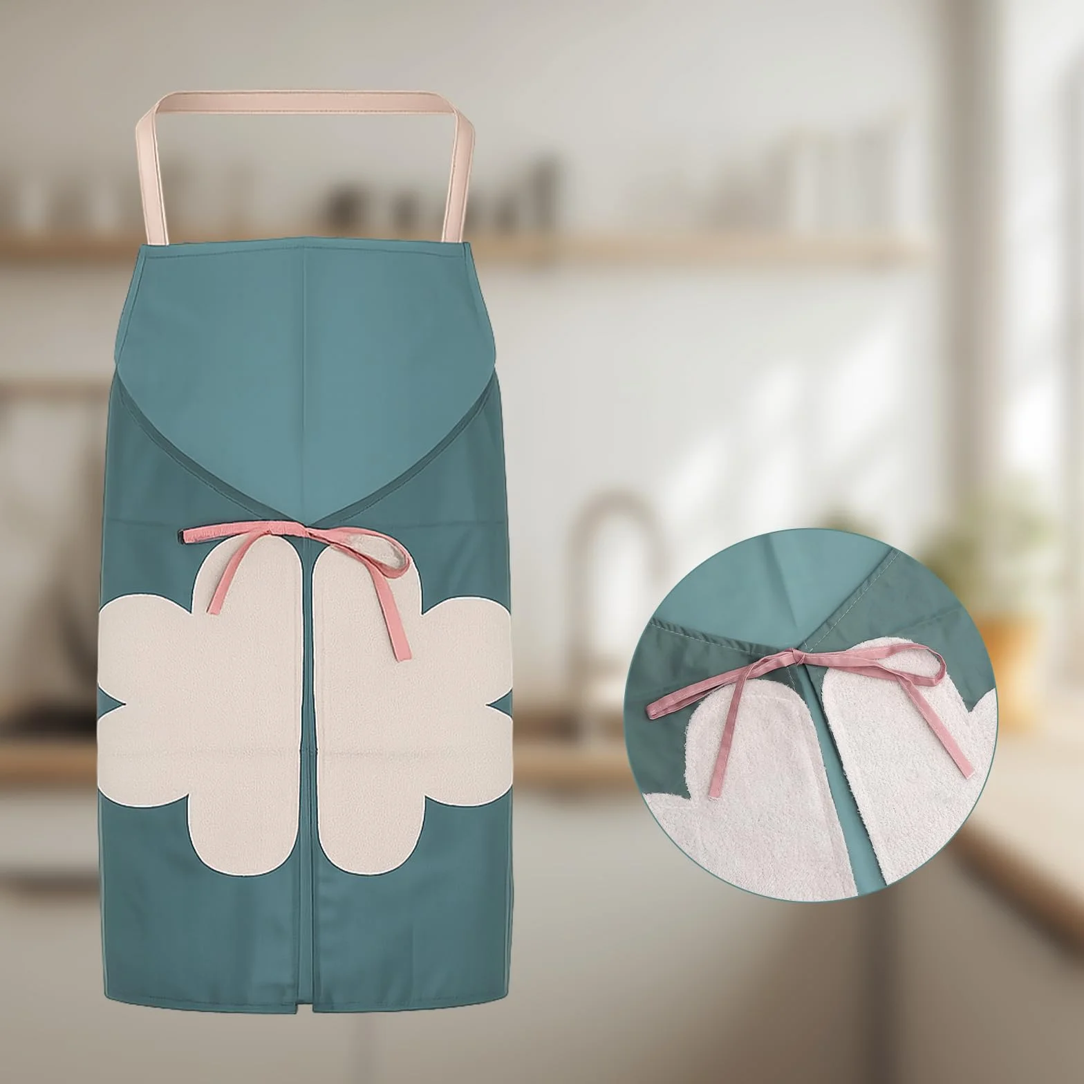APOMOONS 2 szt. Fartuch kuchenny unisex z kieszenią i ręcznikiem