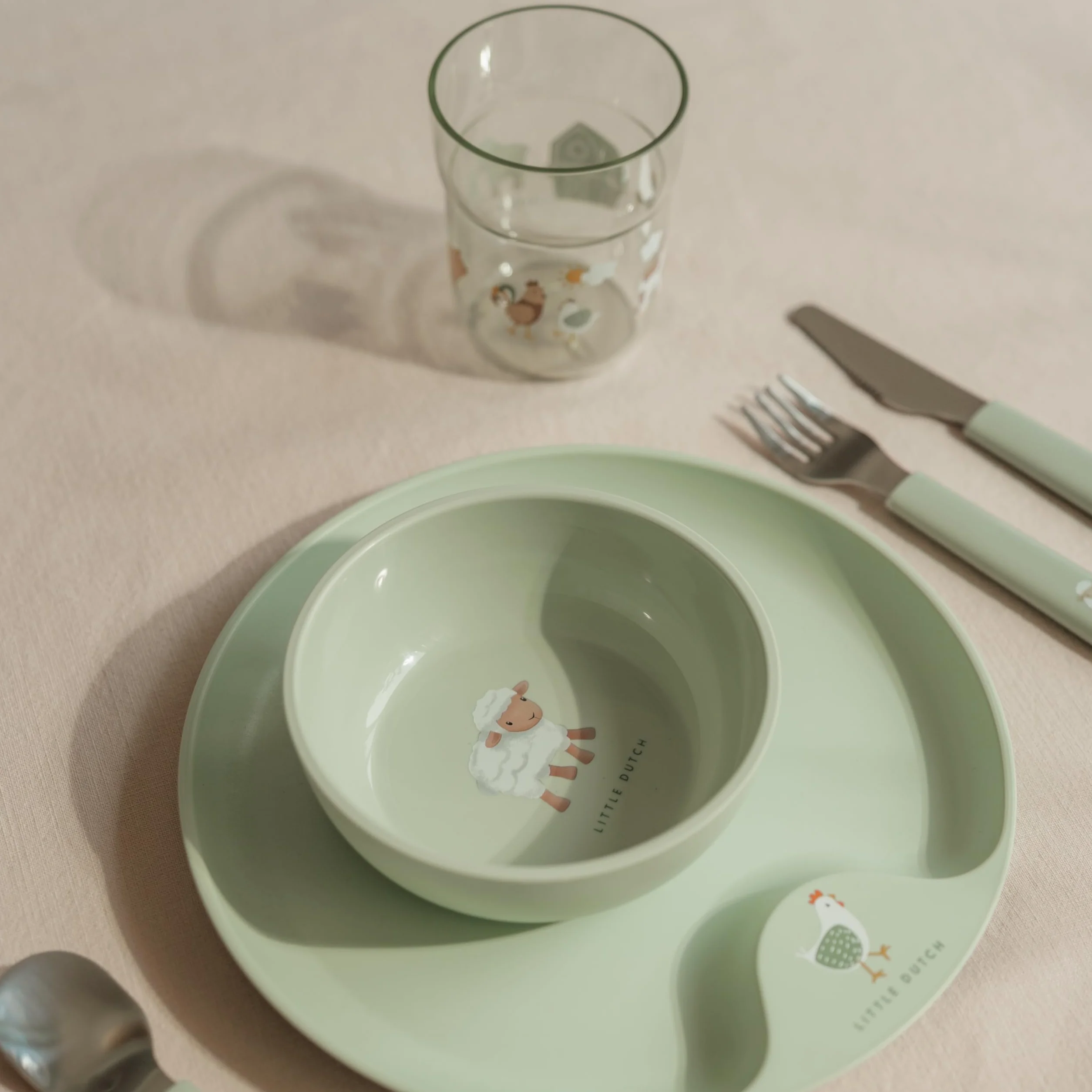 Mepal 6-Częściowy Zestaw Naczyń Stołowych dla Dzieci Mio Little Dutch, Szklanka, Talerz, Miska, Sztućce, Zmywarka, Fairy Garden