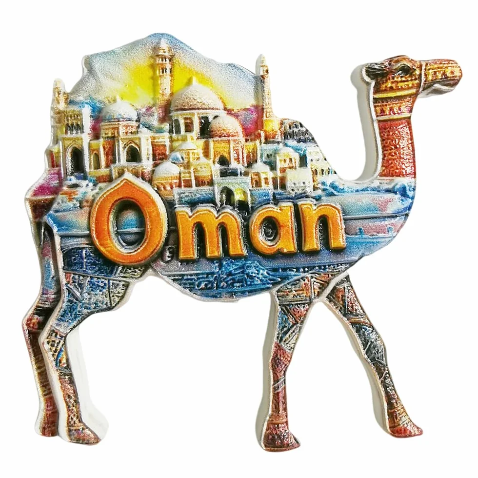 Oman pamiątki z podróży 3D magnes na lodówkę atrakcje miasto dekoracyjne magnesy trójwymiarowe