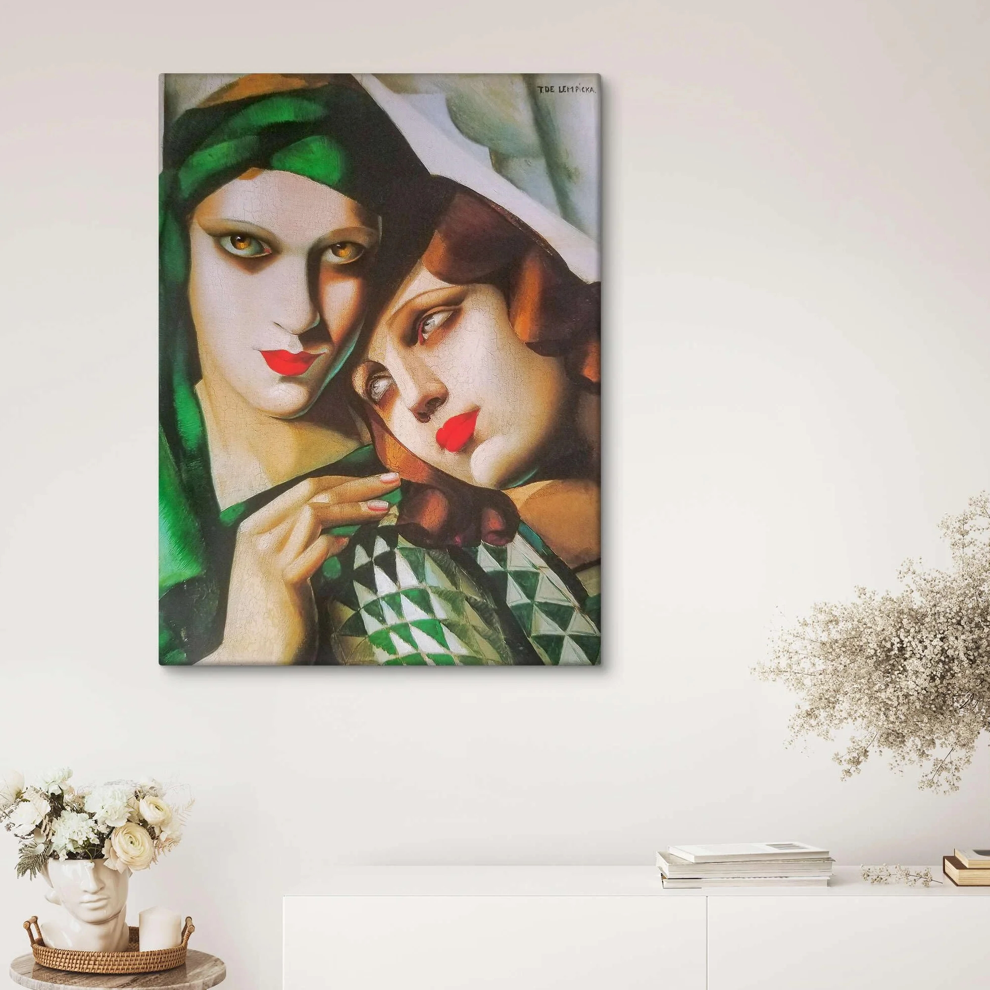 Zielony turban Obraz na płótnie Tamara de Lempicka 30 x 40 cm Zielony Obrazy Dekoracja ścienna
