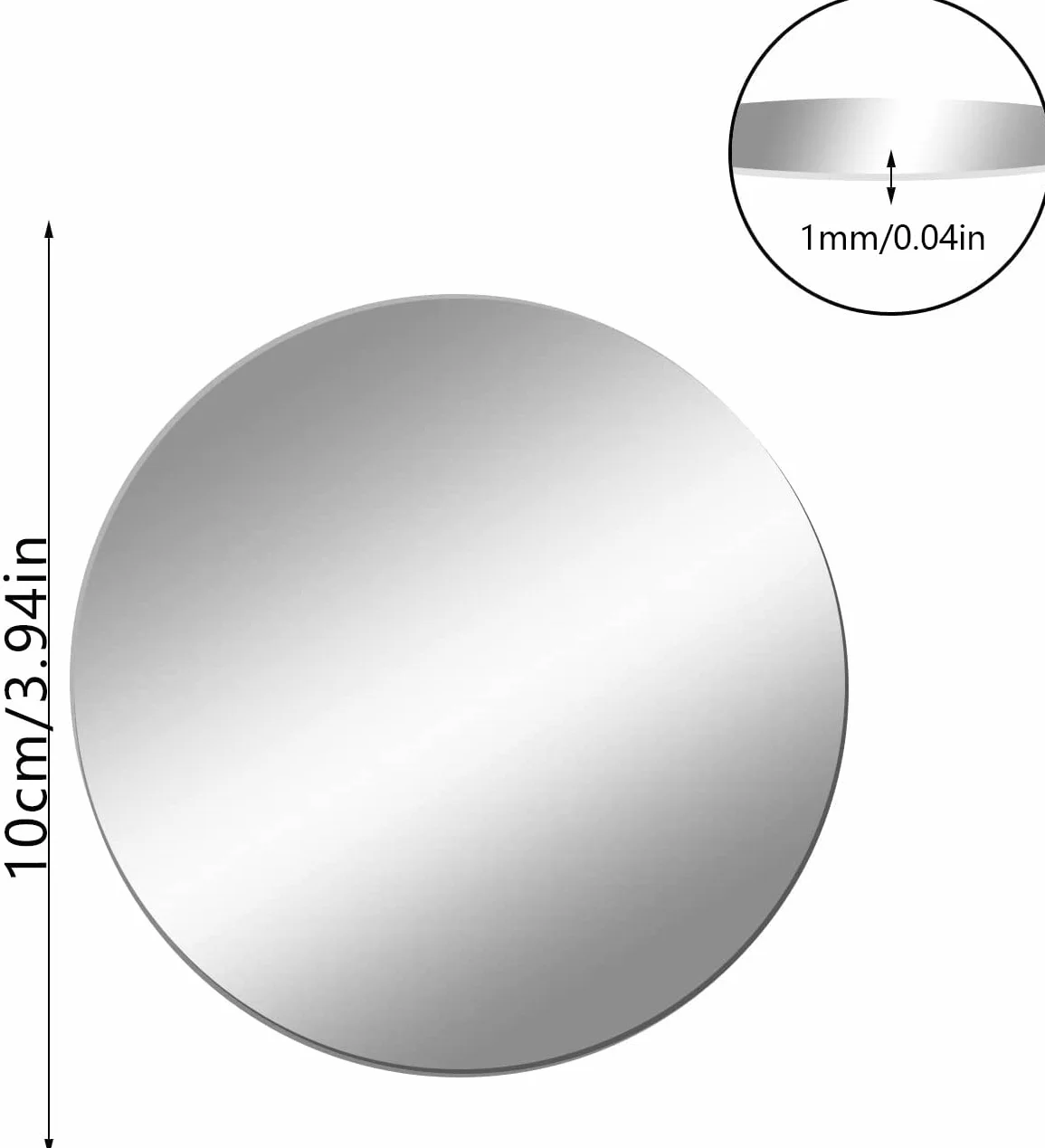 10 Sztuk Akrylowe Okrągłe Lustra ścienne,10cm Okrągłe Lustro Naklejki ścienne Naklejki,do Lazienki,Sypialni,Salonu,Dekoracja.