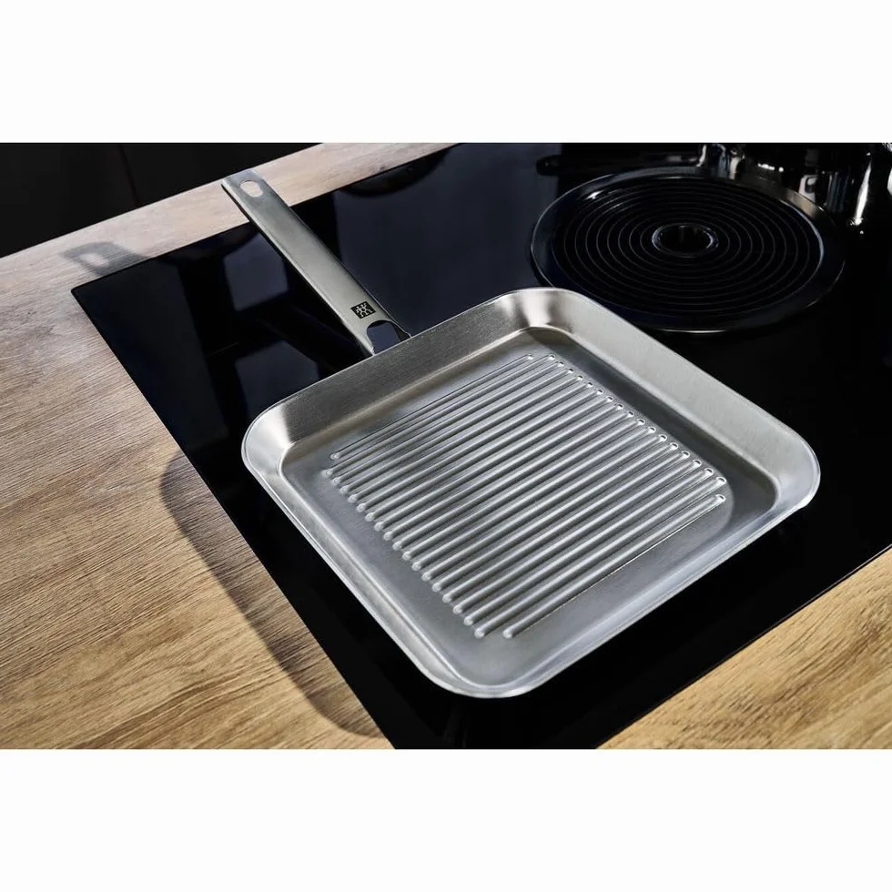 Zwilling Plus Grillpfanne 45 x 24 x 2,5 cm, Induktionsgeeignet, Silber, 24 cm