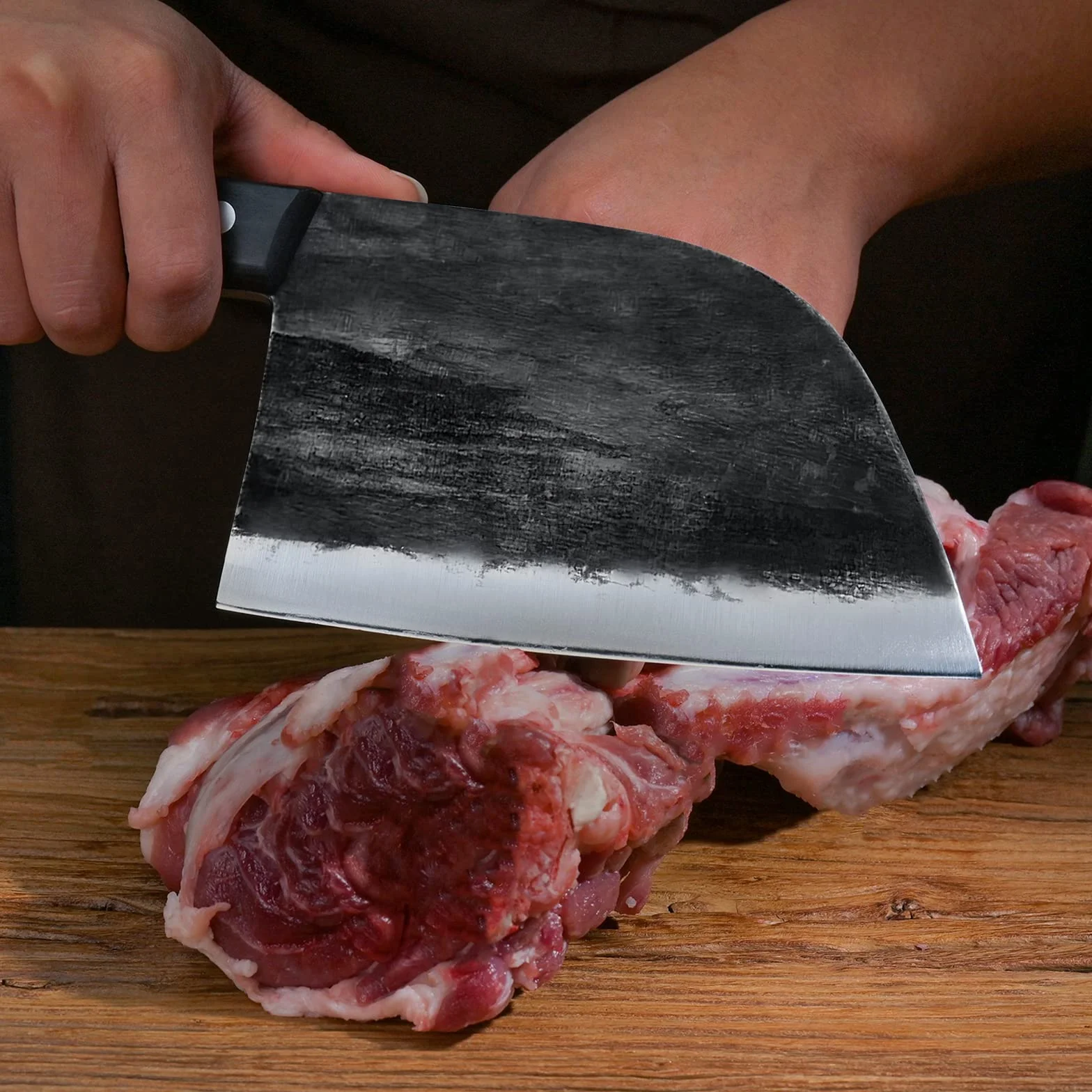 Chiński nóż szefa kuchni, nóż rzeźniczy, nóż do filetowania, nóż Santoku, nóż do mięsa, nóż uniwersalny, nóż kuchenny, nóż do siekania siekacza, ze skórzaną pochwą, nóż do mięsa