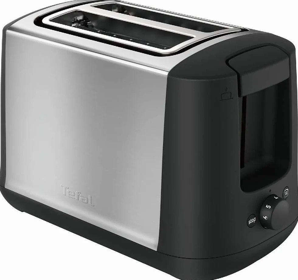 TEFAL TT3408 Subito Toster do kanapek, 7 poziomów opieczenia, regulowana szerokość szczelin, funkcja unoszenia pieczywa, rozmrażania, podgrzewania, STOP