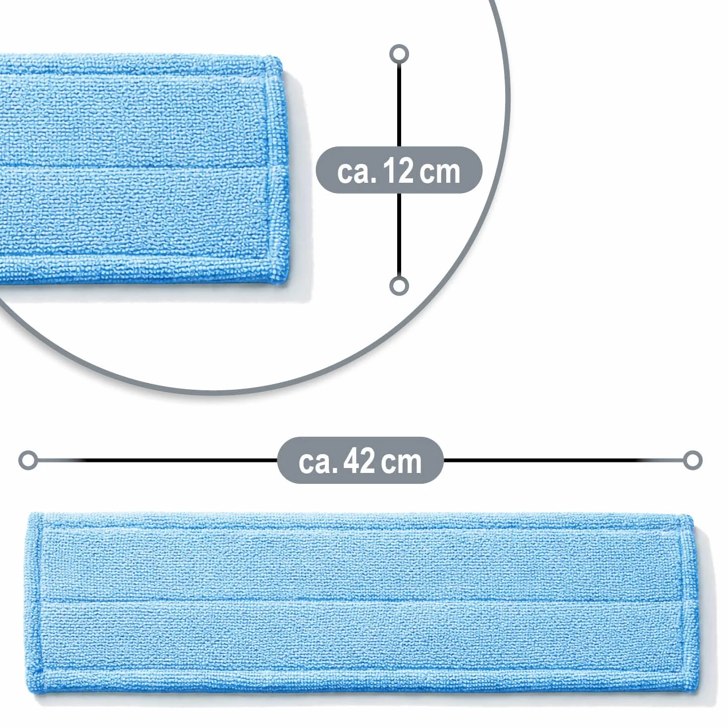 com-four® 3 nakladki z mikrofibry – zapas do mopa podlogowego 39 cm – do wszystkich rodzajów podlóg – pranie w pralce 40 °C (3 sztuki - niebieski/zólty/zielony)