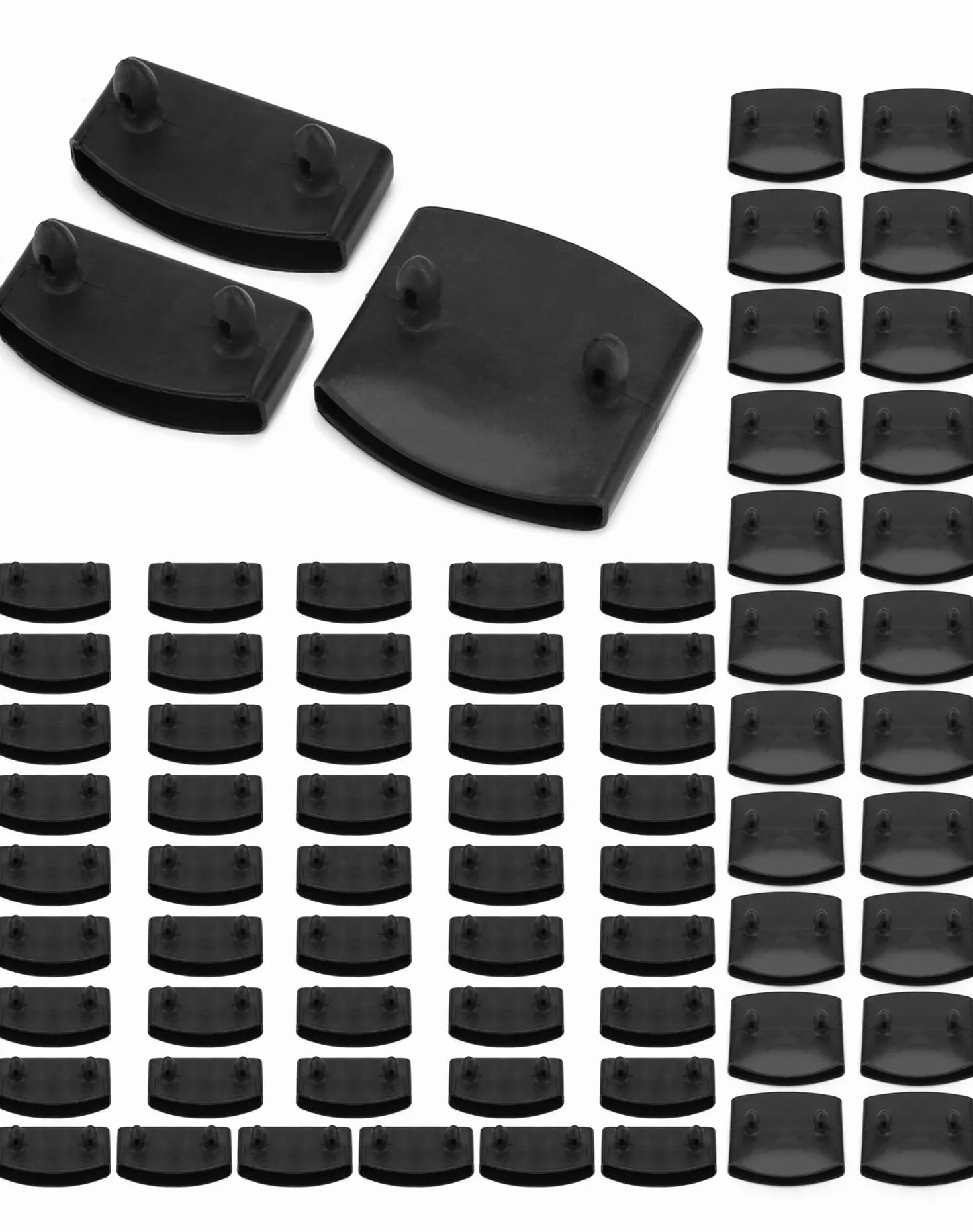 QWORK® 72 szt. plastikowych nakładek na listwy łóżka, boczne i środkowe listwy do łóżek pojedynczych, podwójnych i King Size (wewnątrz 55 mm x 9 mm)