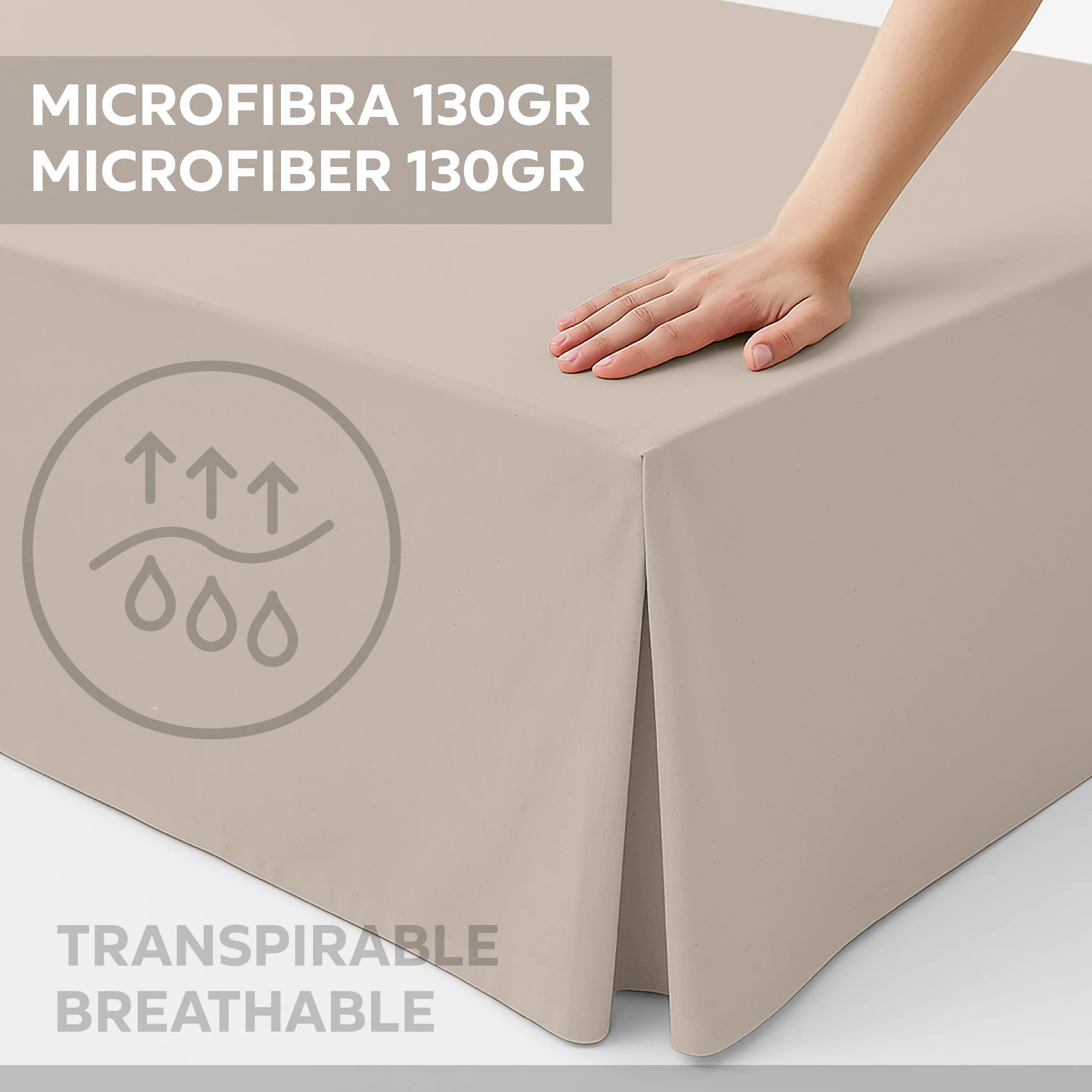 EasyCosy Pokrowiec Canape do spódnicy na łóżko ATENEA 150 cm Beige 150x190/200cm