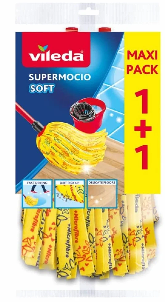 Vileda Supermocio Miękki Wymienny Mop, 13 cm