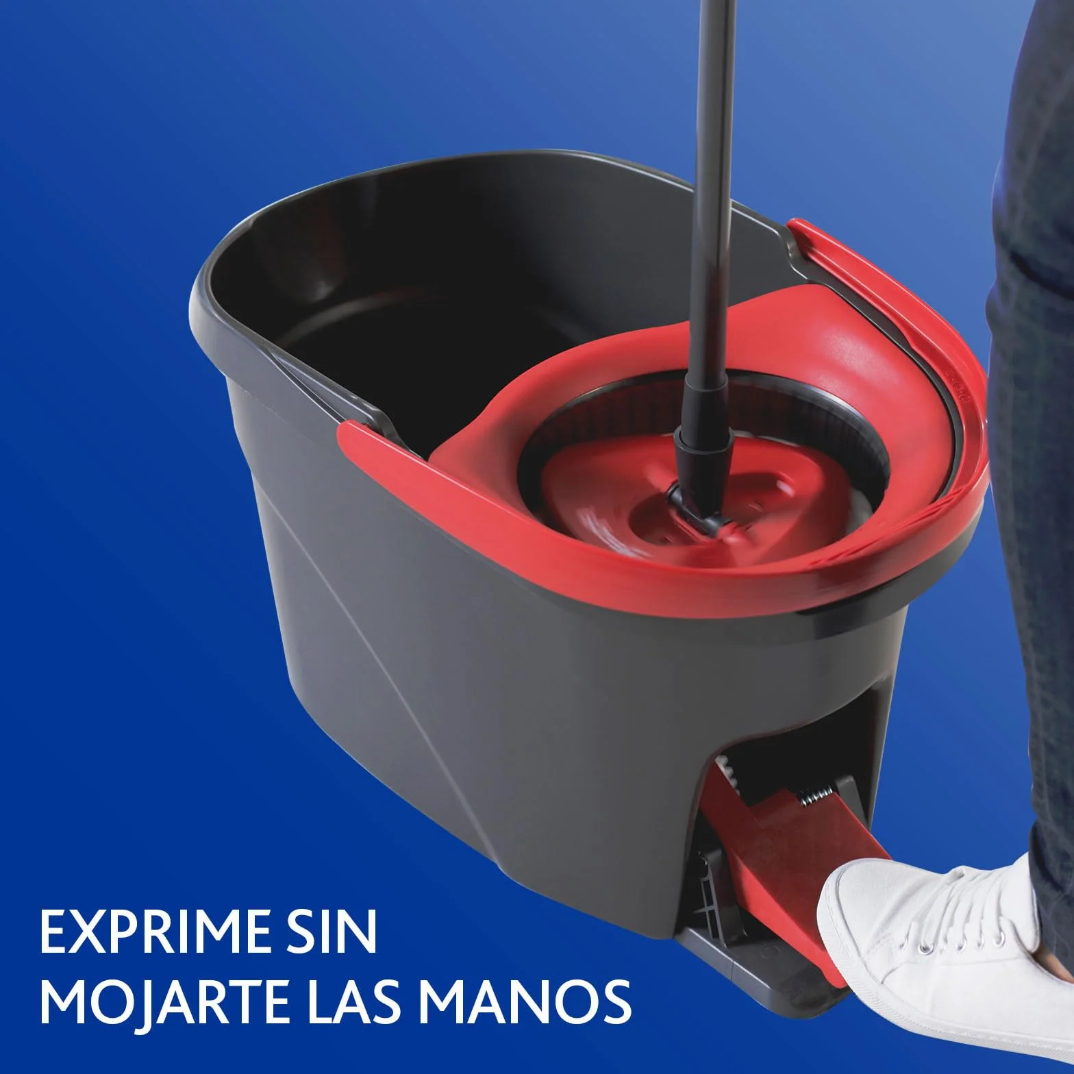 Vileda Easywring And Clean Mop i Wiadro, Czarny/Czerwony, 48 x 29 x 28 cm