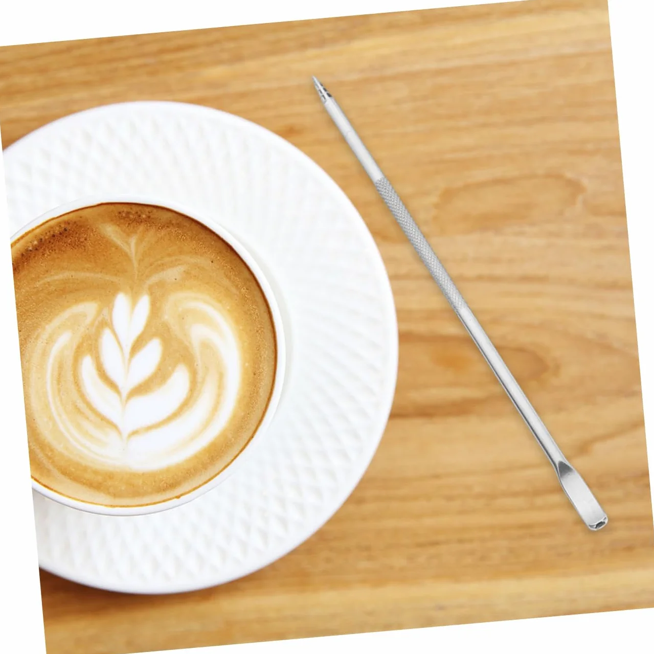 8 Sztuk Latte Needle Latte Art Pen Mieszadła Ze Stali Nierdzewnej Łyżeczka Do Mieszania Kawy Mieszadła Do Kawy Wielokrotnego Użytku Długopis Do Kawy Espresso Latte Długopis Długa