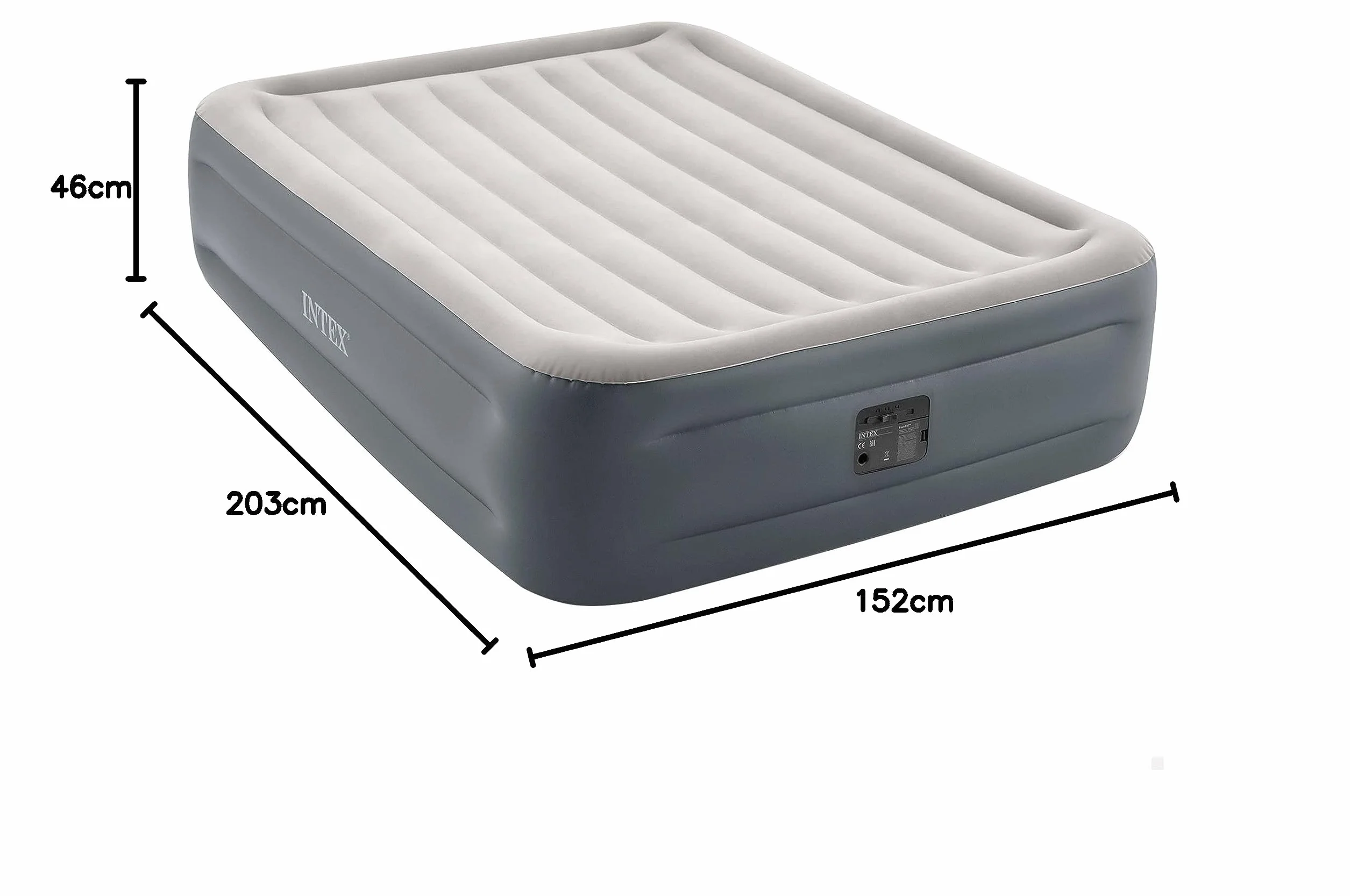 Intex Essential Rest Dura-Beam Plus Queen Łóżko Dmuchane 152 x 203 x 46 cm Szary