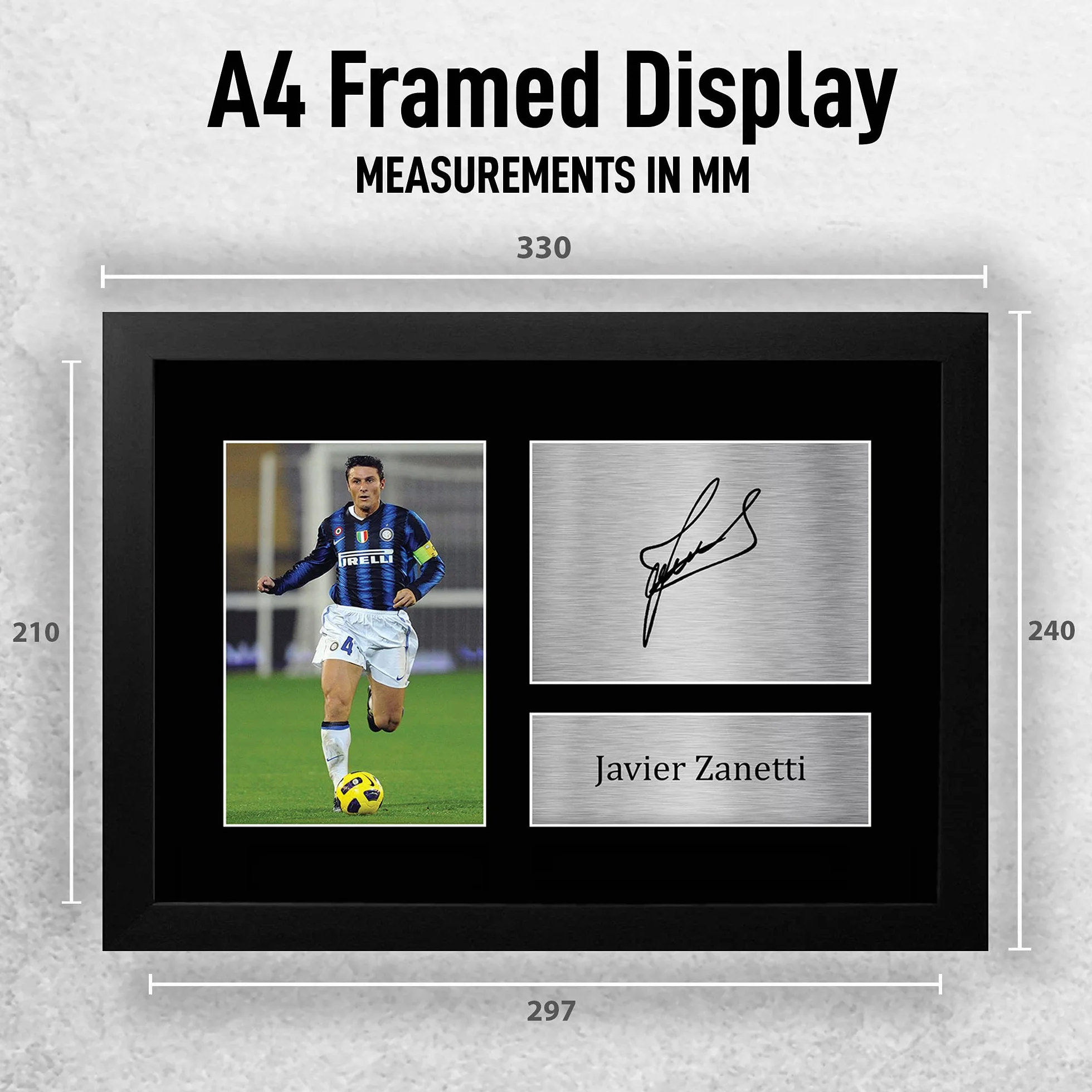 Javier Zanetti Inter Milan Gifts A4 oprawiony z nadrukiem podpisanym autografem