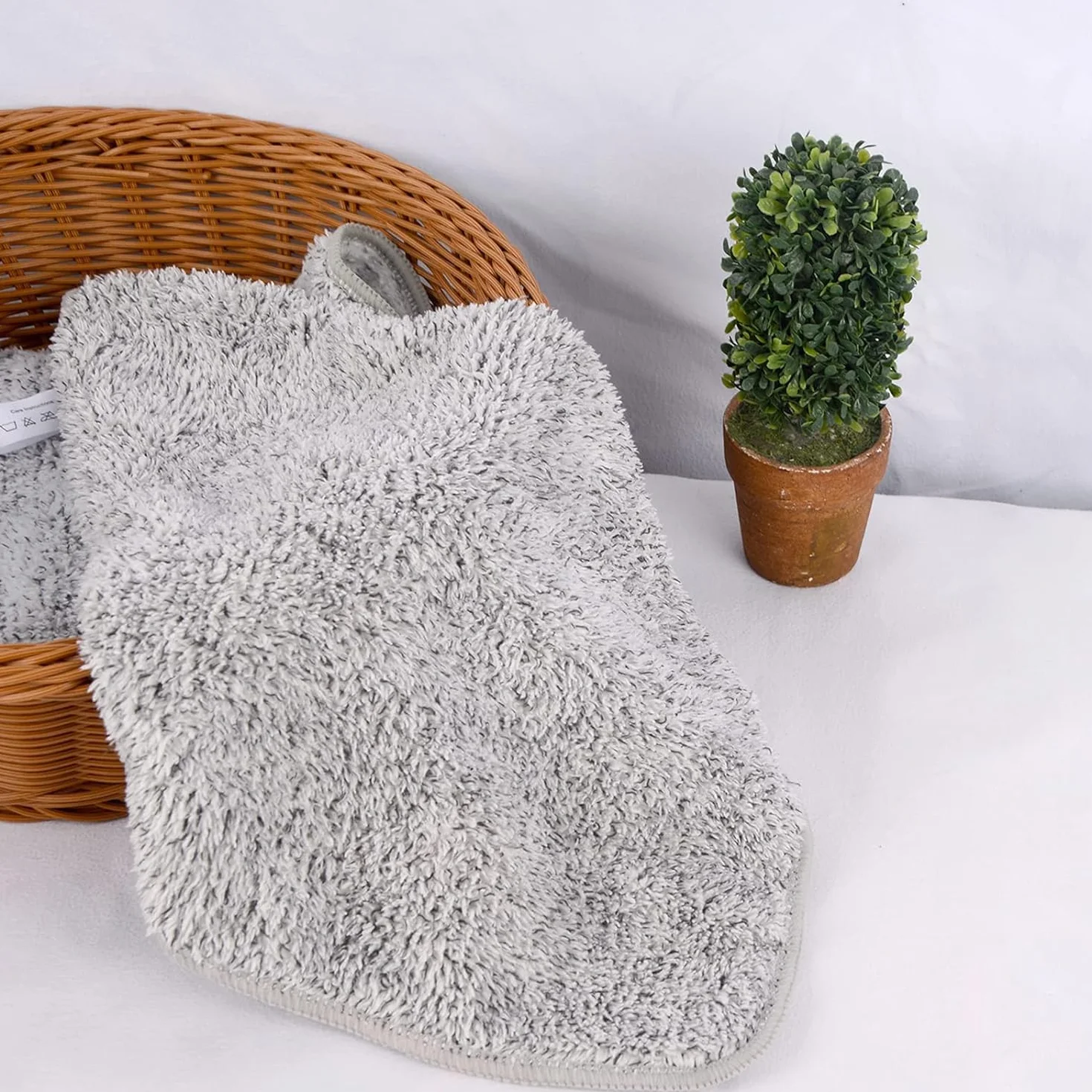 SINLAND 6 szt. Ultra miękki bambusowy ręcznik do twarzy z węglem drzewnym do kąpieli szybkoschnące chłonne ręczniki do twarzy 30 cm x 30 cm, szary