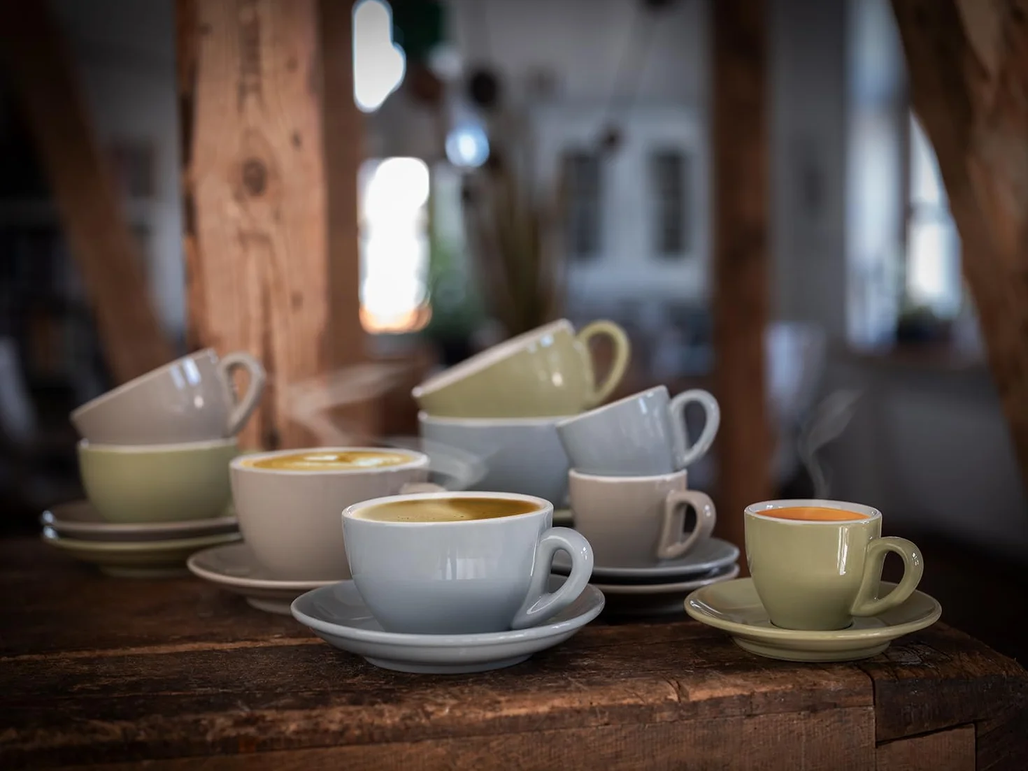 Filiżanki do espresso APS 16000 szare Ø 6 cm 80 ml