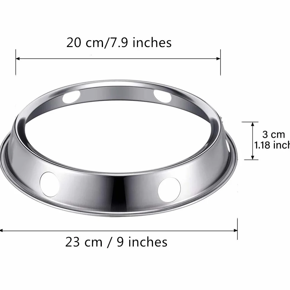 Stal nierdzewny pierścień woka 18 cm 23 cm odwracalny stojak