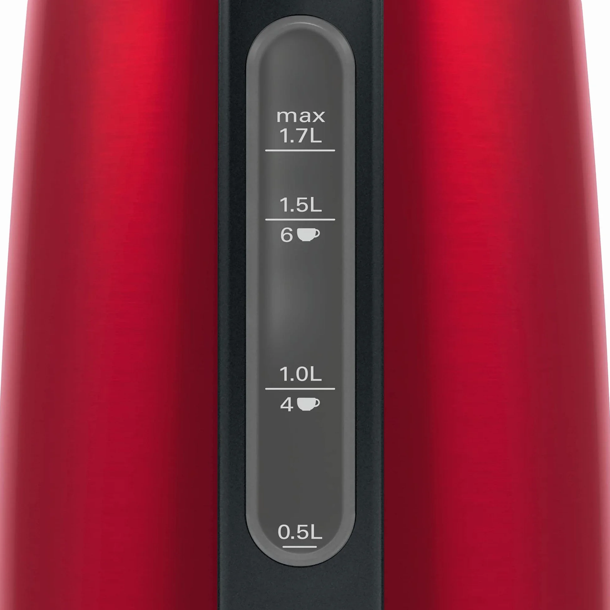 Bosch Hausgeräte TWK3P424 DesignLine Czajnik Elektryczny, 2400 W, 1,7 L, Czerwony/Szary