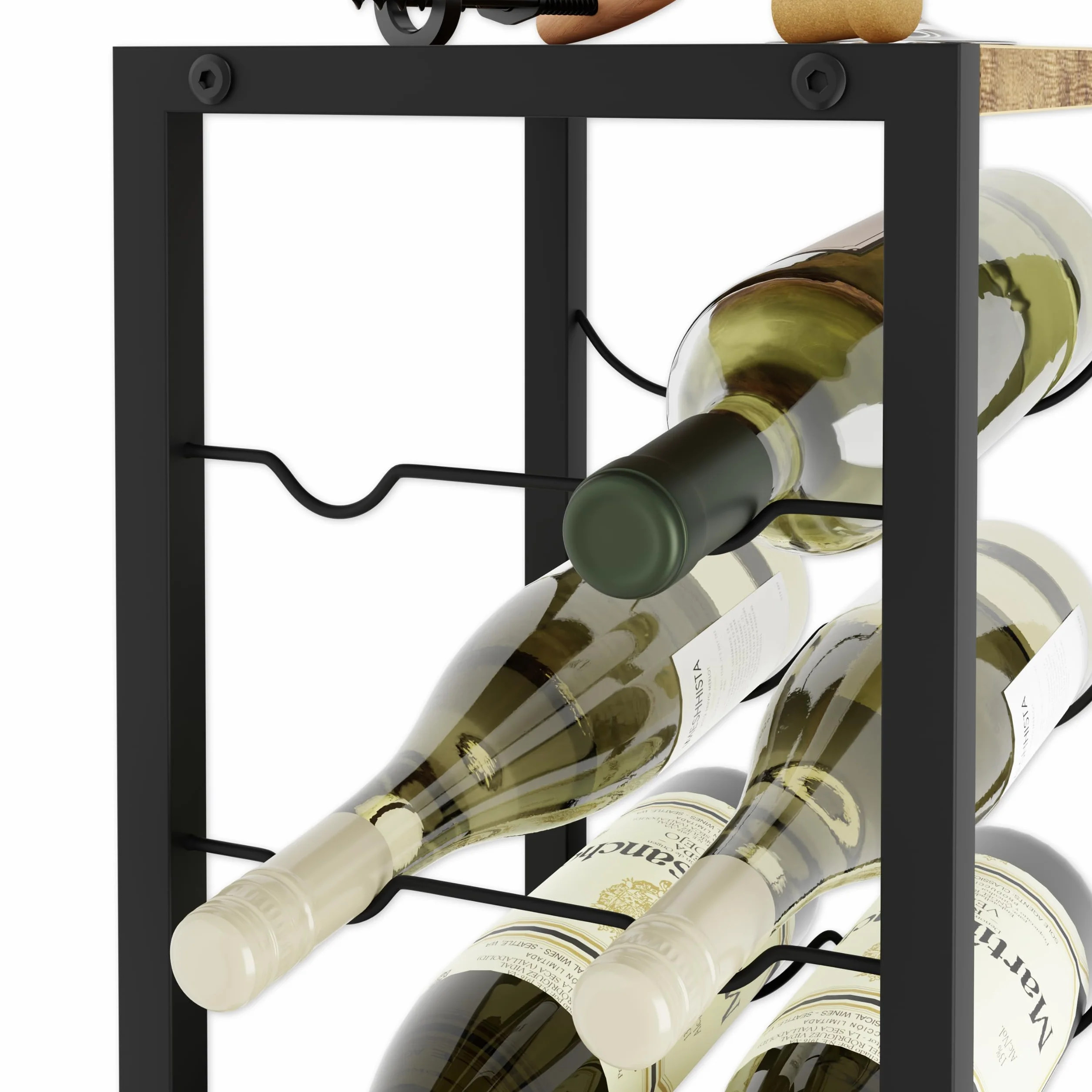 Lenmar Seria LOFT metalowy stojak na wino 6 butelek 21x24x37 cm