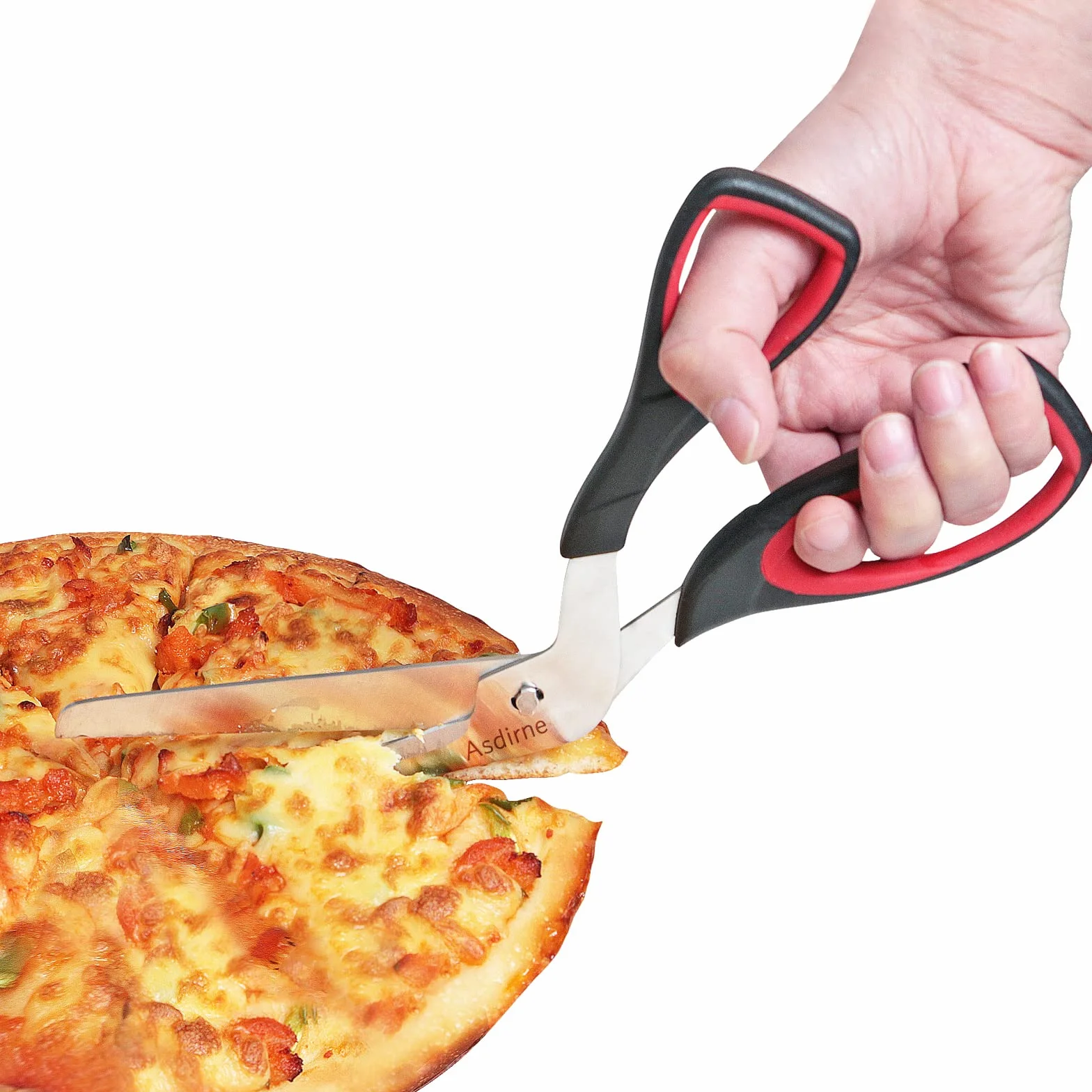 Nożyczki do pizzy ze stali nierdzewnej 27 cm, czarny/czerwony