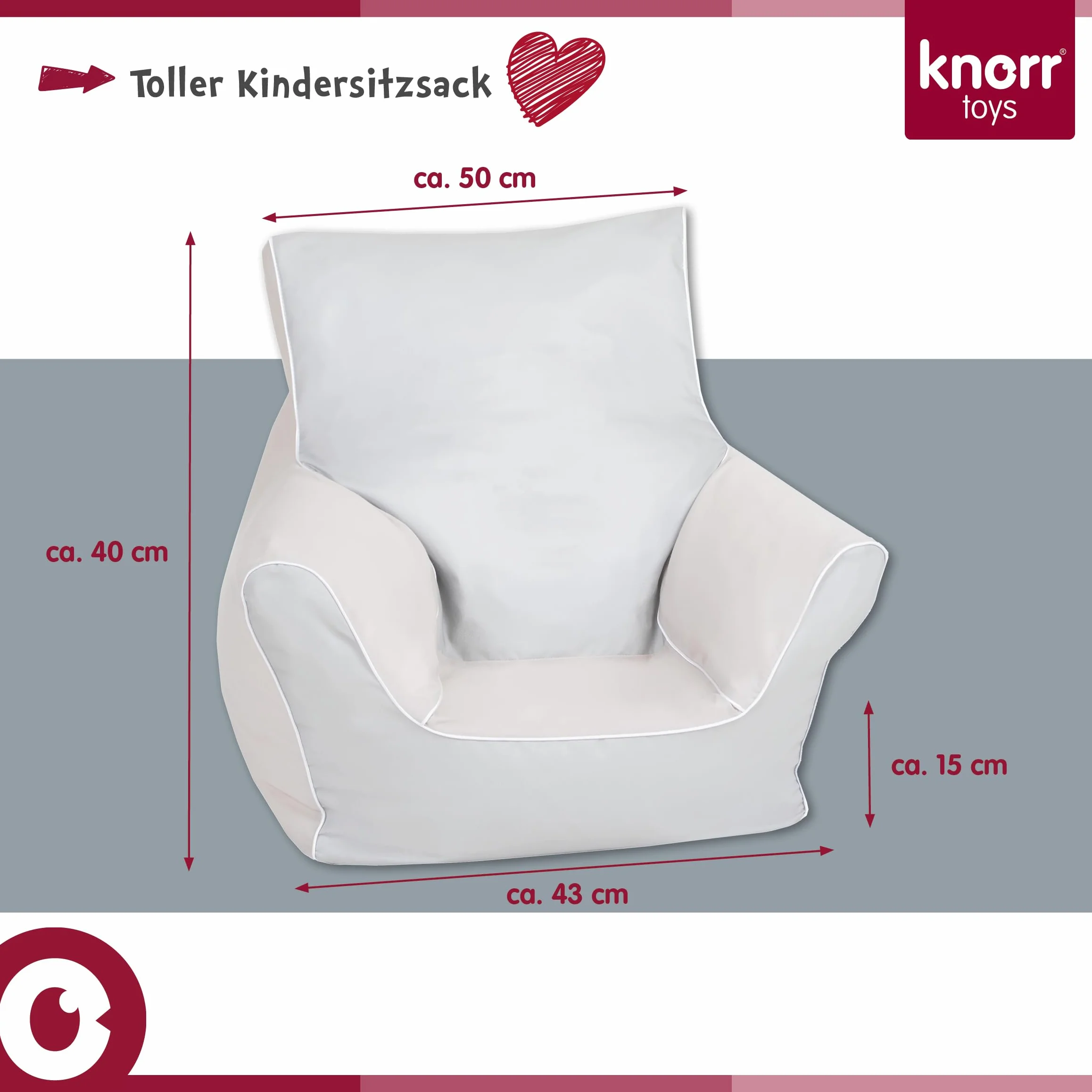 Knorrtoys 68211 worek do siedzenia dla dzieci biały
