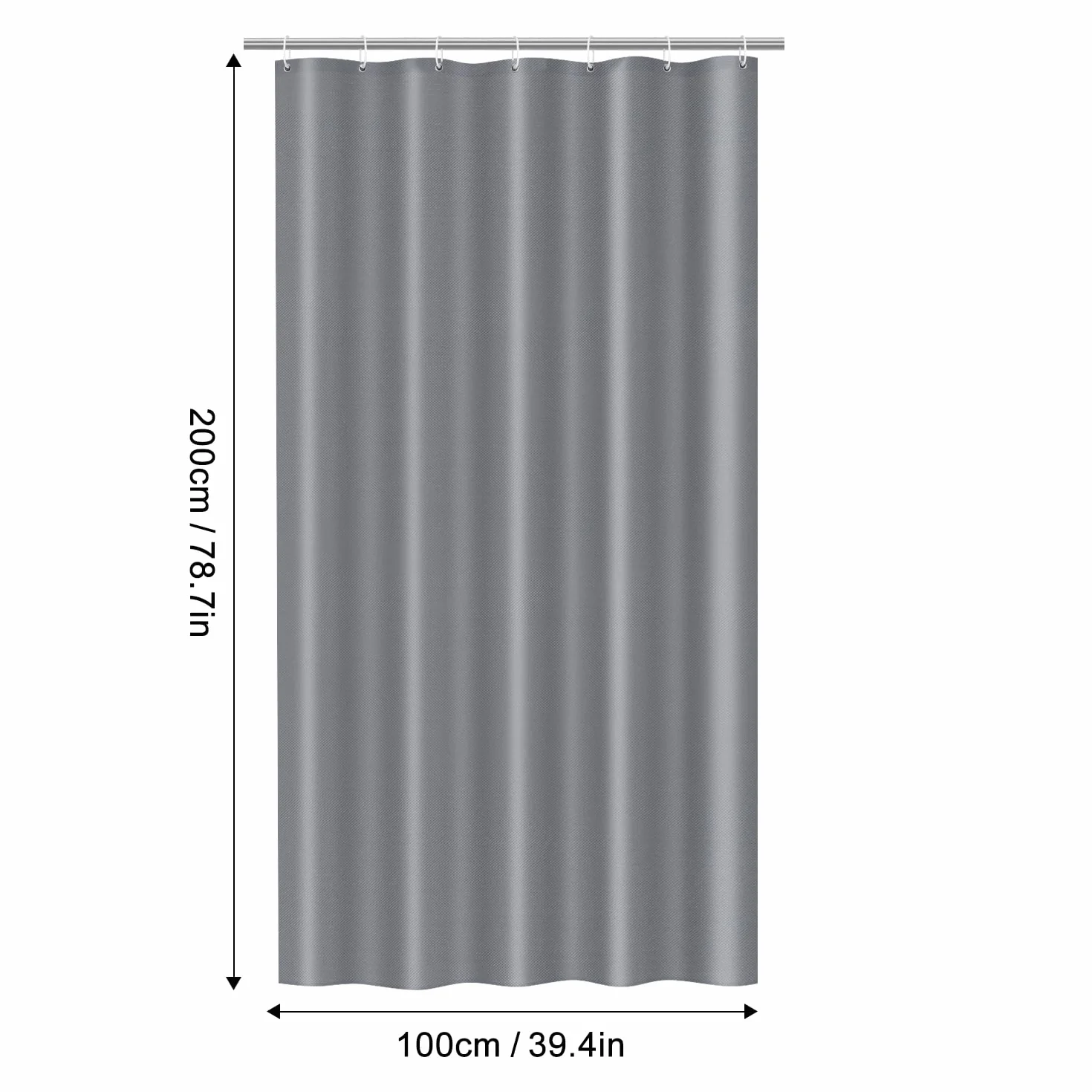 100x200 zasłona do wanny z poliestru, zasłona prysznicowa antypleśniowa do łazienki, zasłona do wanny i prysznica z tkaniny, wodoodporna, nadaje się do prania, zasłona prysznicowa z 7 hakami