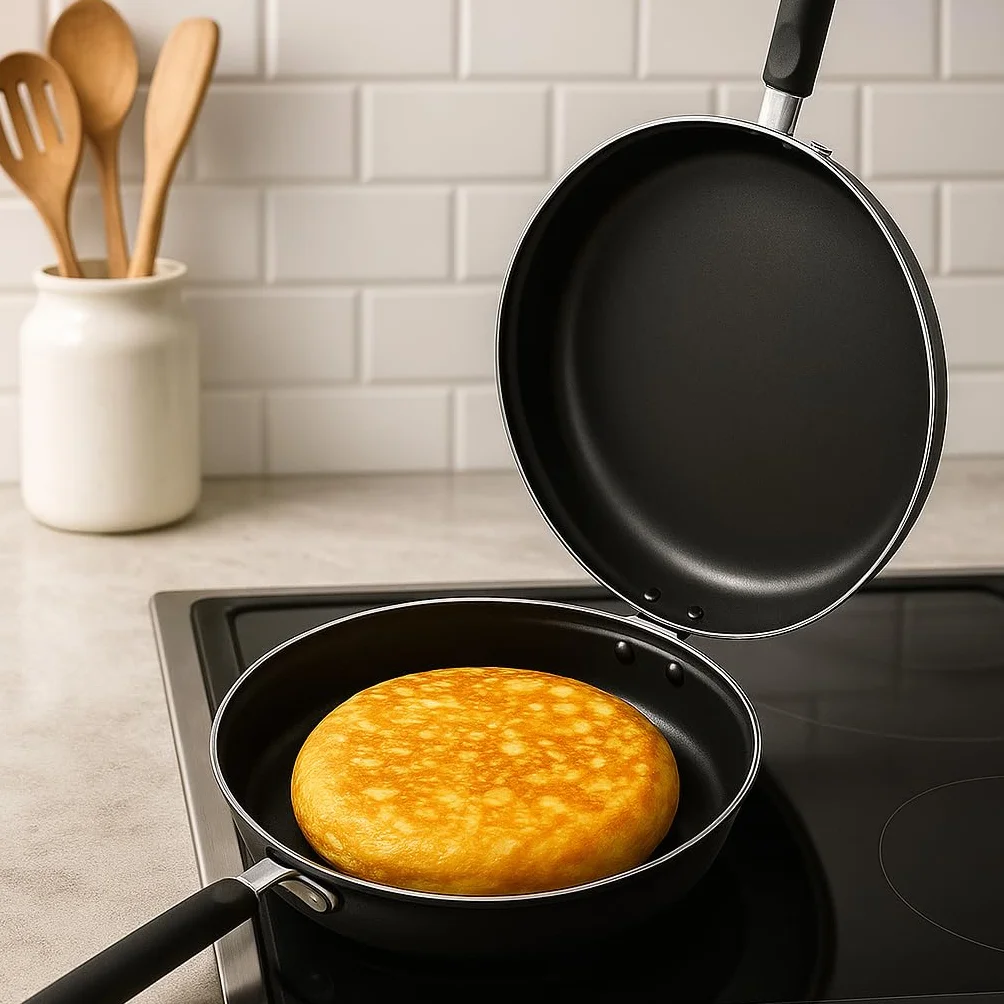 Podwójna Patelnia Tortilla Flipping 24 cm Czarna