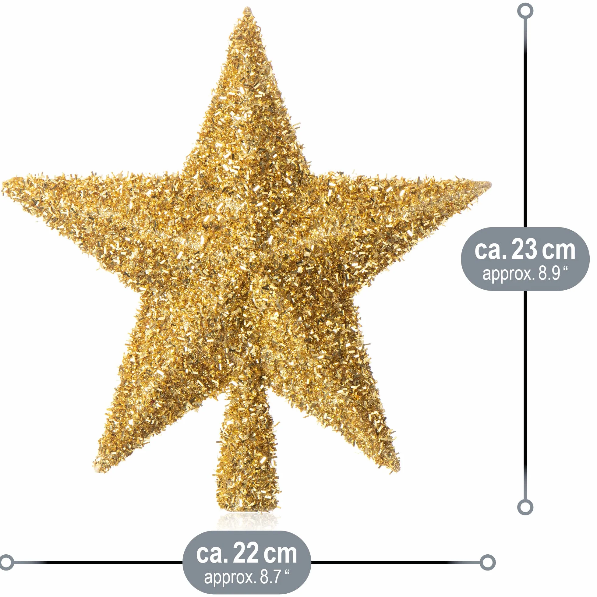 COM-FOUR® 2x czubek choinki w ksztalcie gwiazdy - Gwiazda na czubek choinki - Ozdoby choinkowe - Ozdoby choinkowe z tworzywa sztucznego