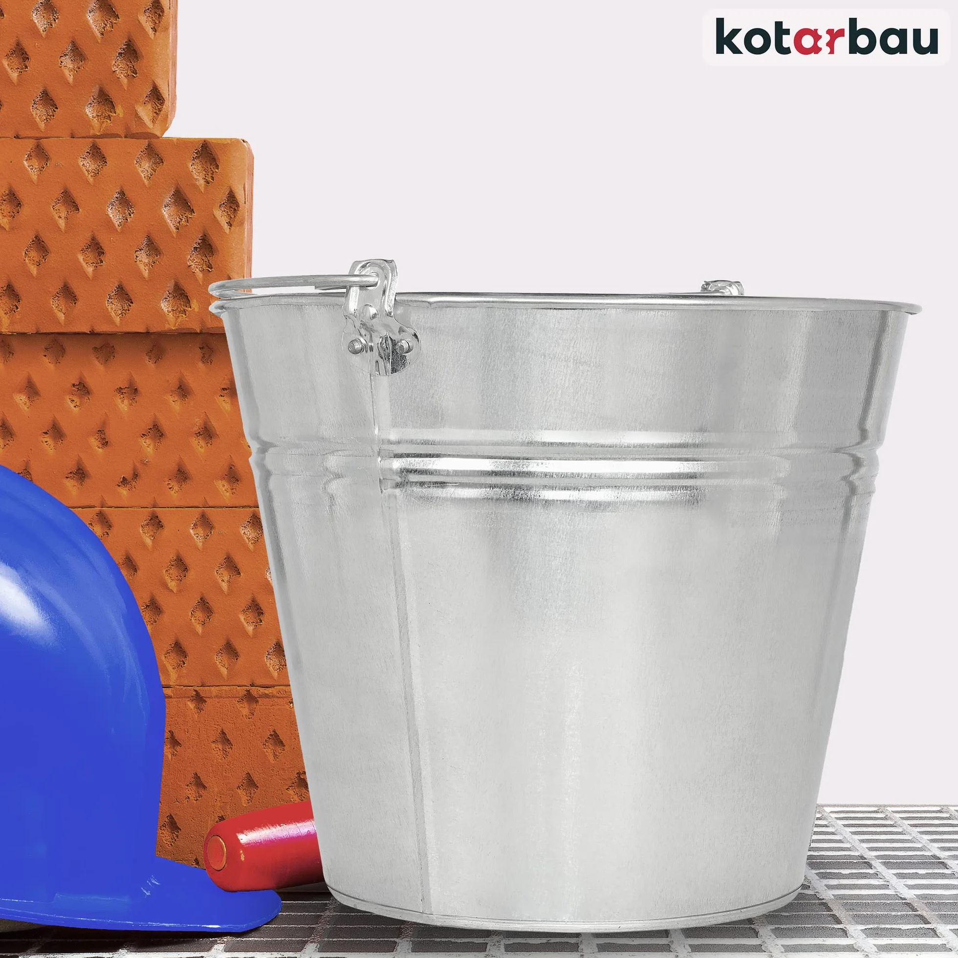 KOTARBAU® Wiadro Metalowe 15 L Stalowe Ocynkowane