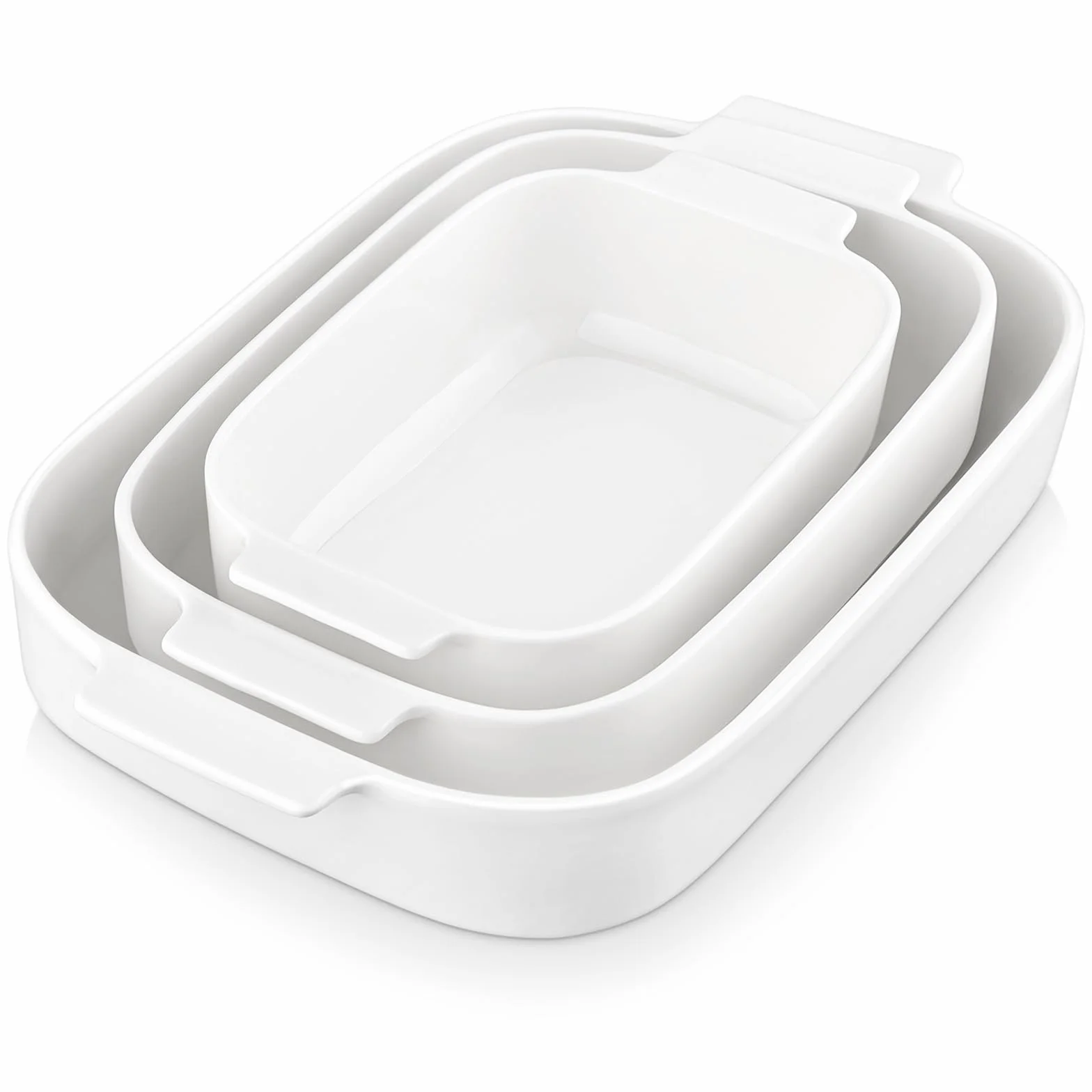 MALACASA Zestaw 3 sztuk ceramicznych naczyń do zapiekanek BAKE