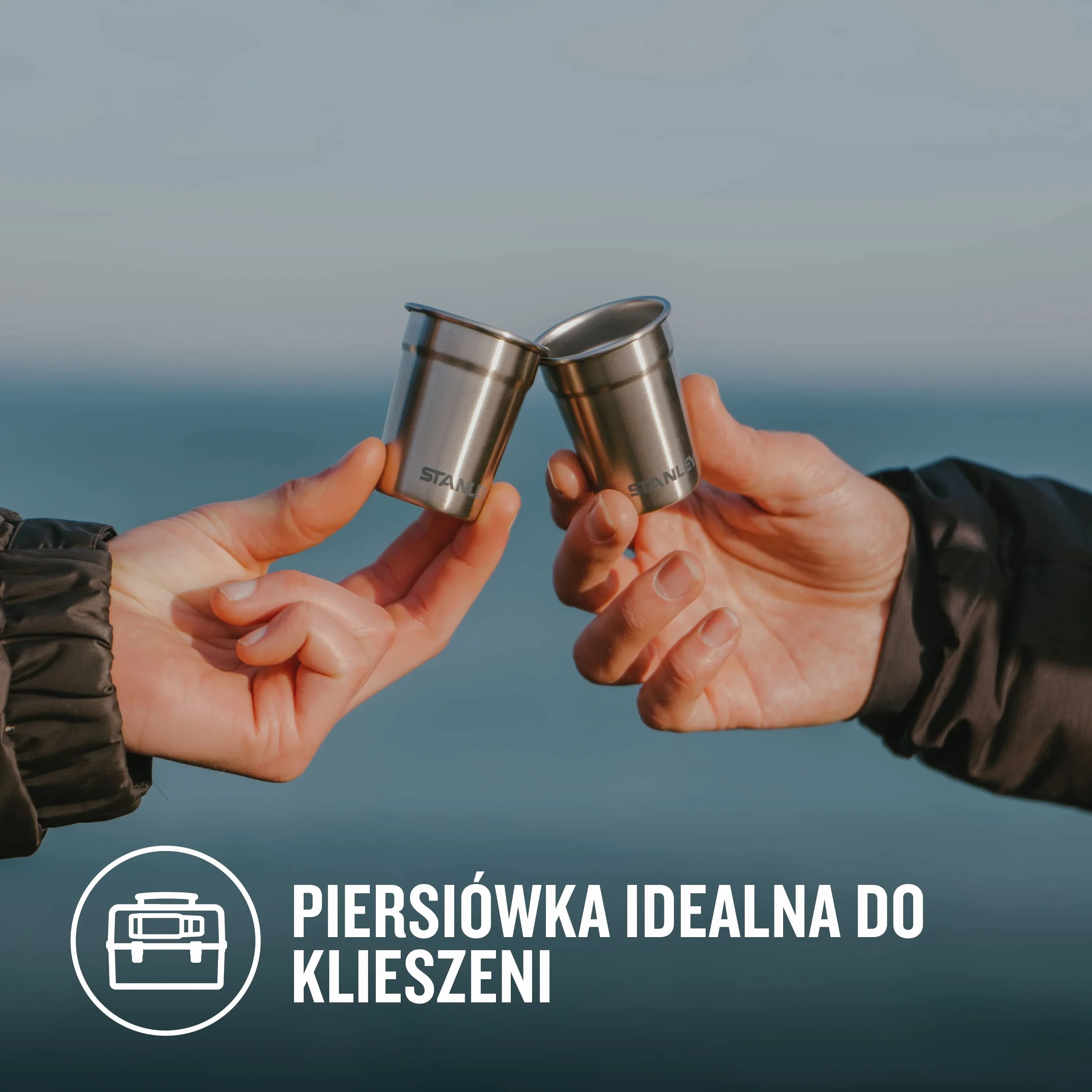 Stanley 1913 Adventure Nesting Shot Glass Set 0.59ML Matte Black - Kieliszki ze Stali Nierdzewnej Bez BPA - System układania ułatwiający pakowanie - Do Mycia w Zmywarce