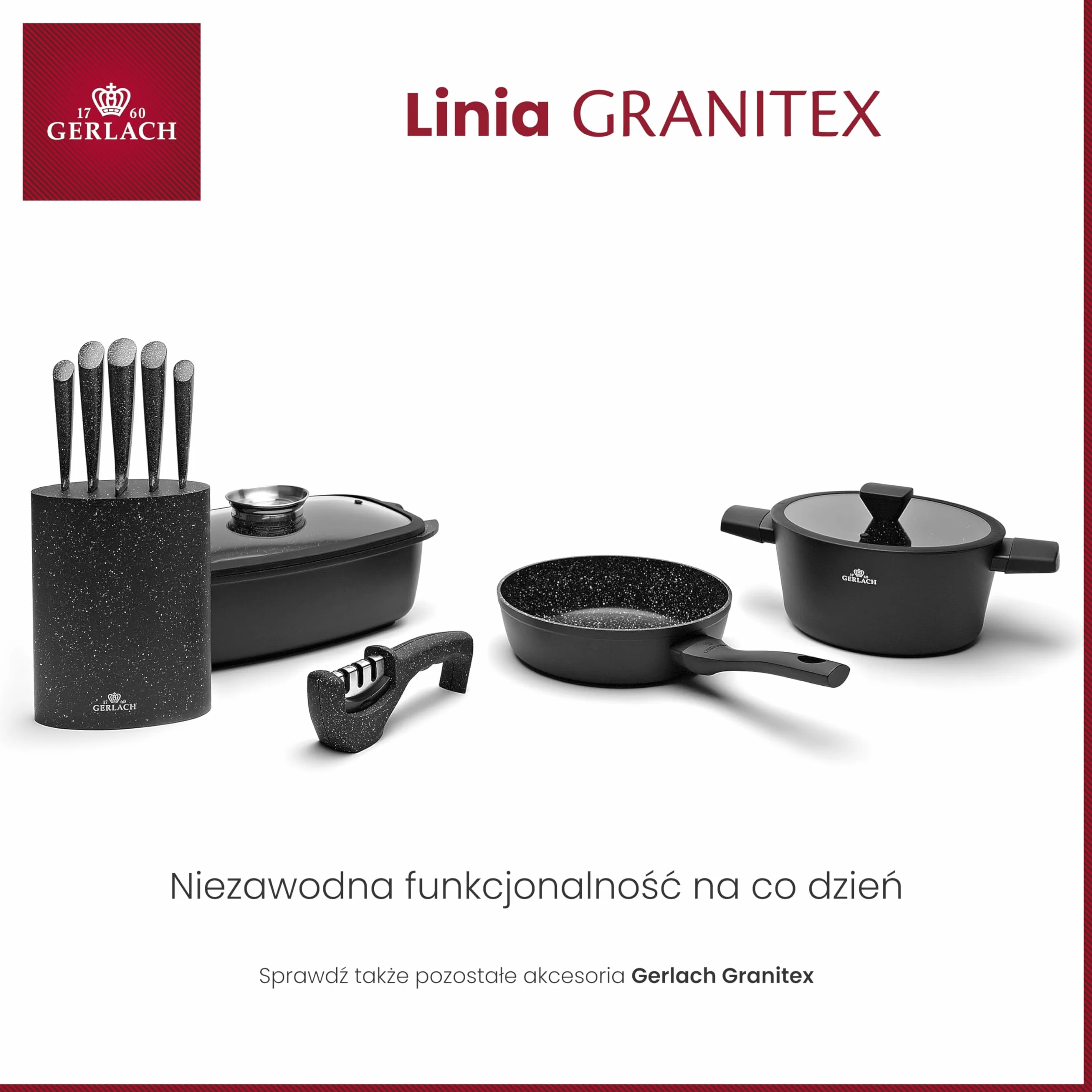 Gerlach Granitex Głęboka Patelnia Ceramiczna 28 cm Indukcja