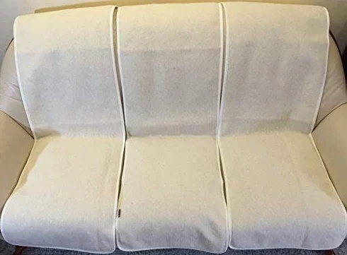 Ochraniacz na fotel z wełny merynosów 50 x 200 cm biały