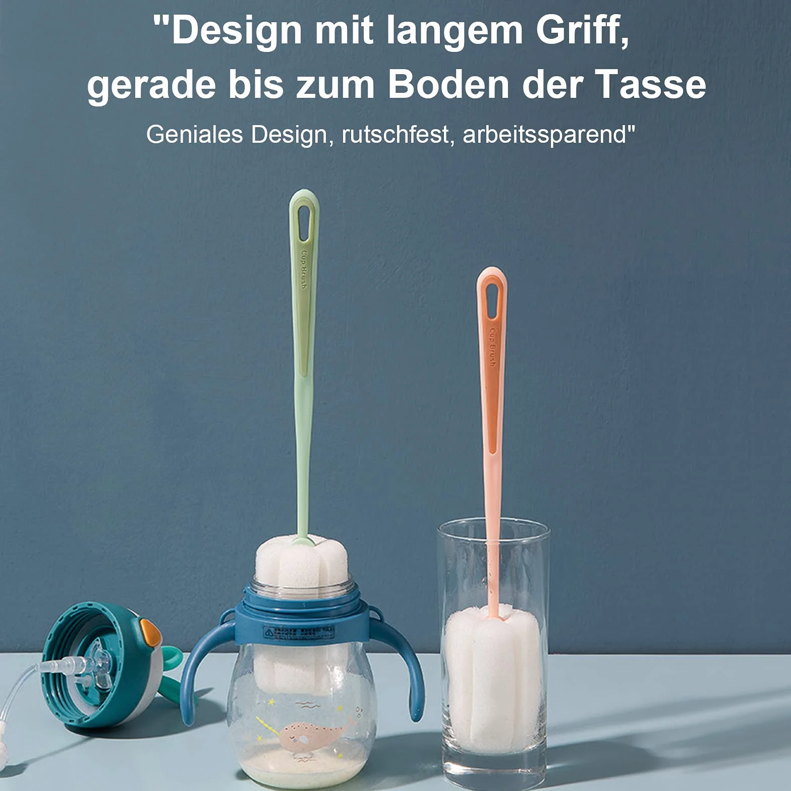 easyBee Podstawowa szczotka do czyszczenia gąbki 25 cm porowata głowica gąbkowa
