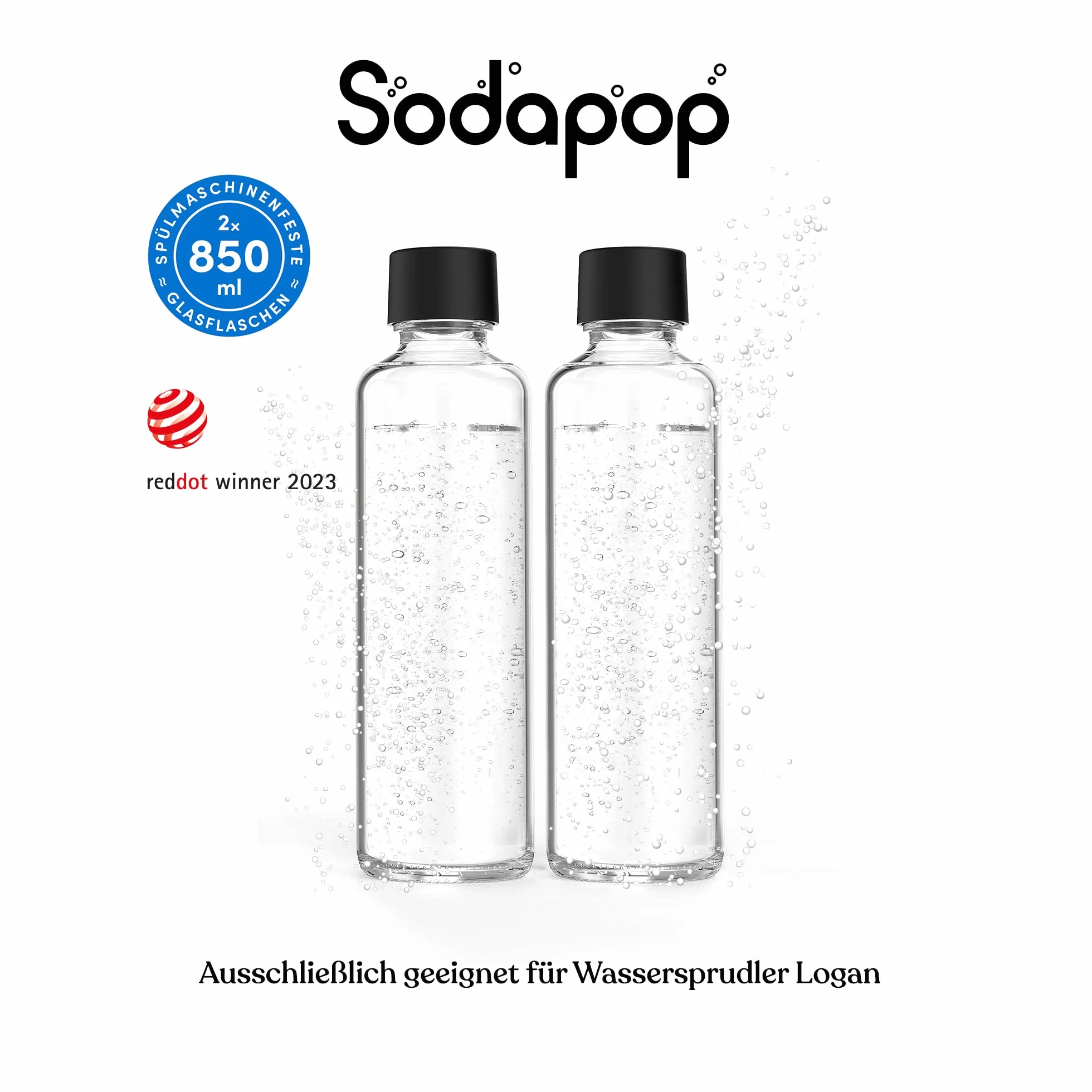 Sodapop Logan zestaw szklanych butelek 2 x 850 ml