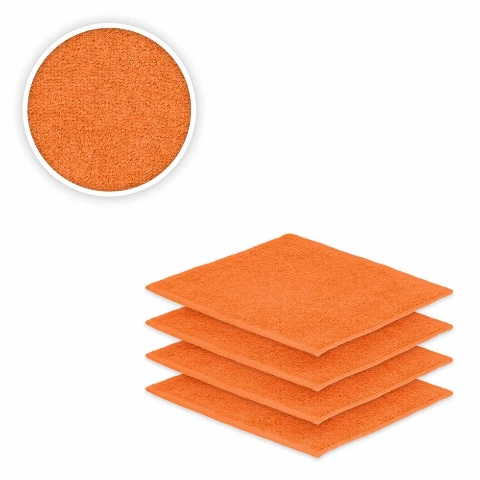 EXKLUSIV HEIMTEXTIL Zestaw 4 ręczników do twarzy 30 x 30 cm terakota