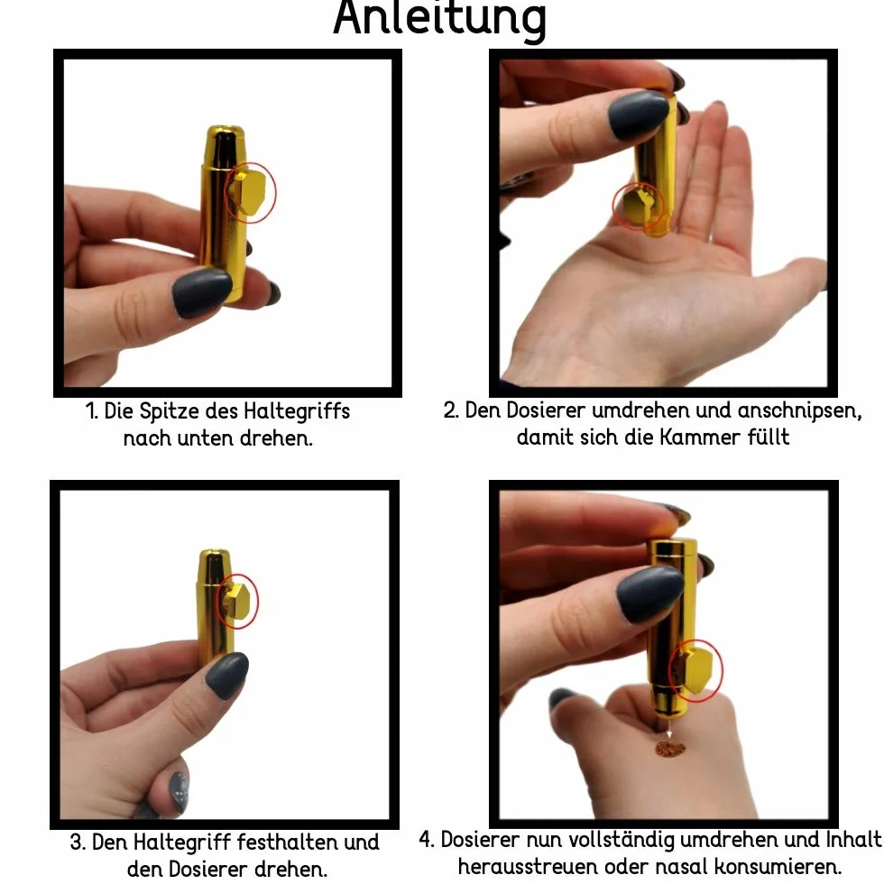 EKNA Dozownik tabaki - różne kolory - Snuff Dispenser Snorter Rocket - dozownik nosa (V1 - czarny), wykonany z materiału