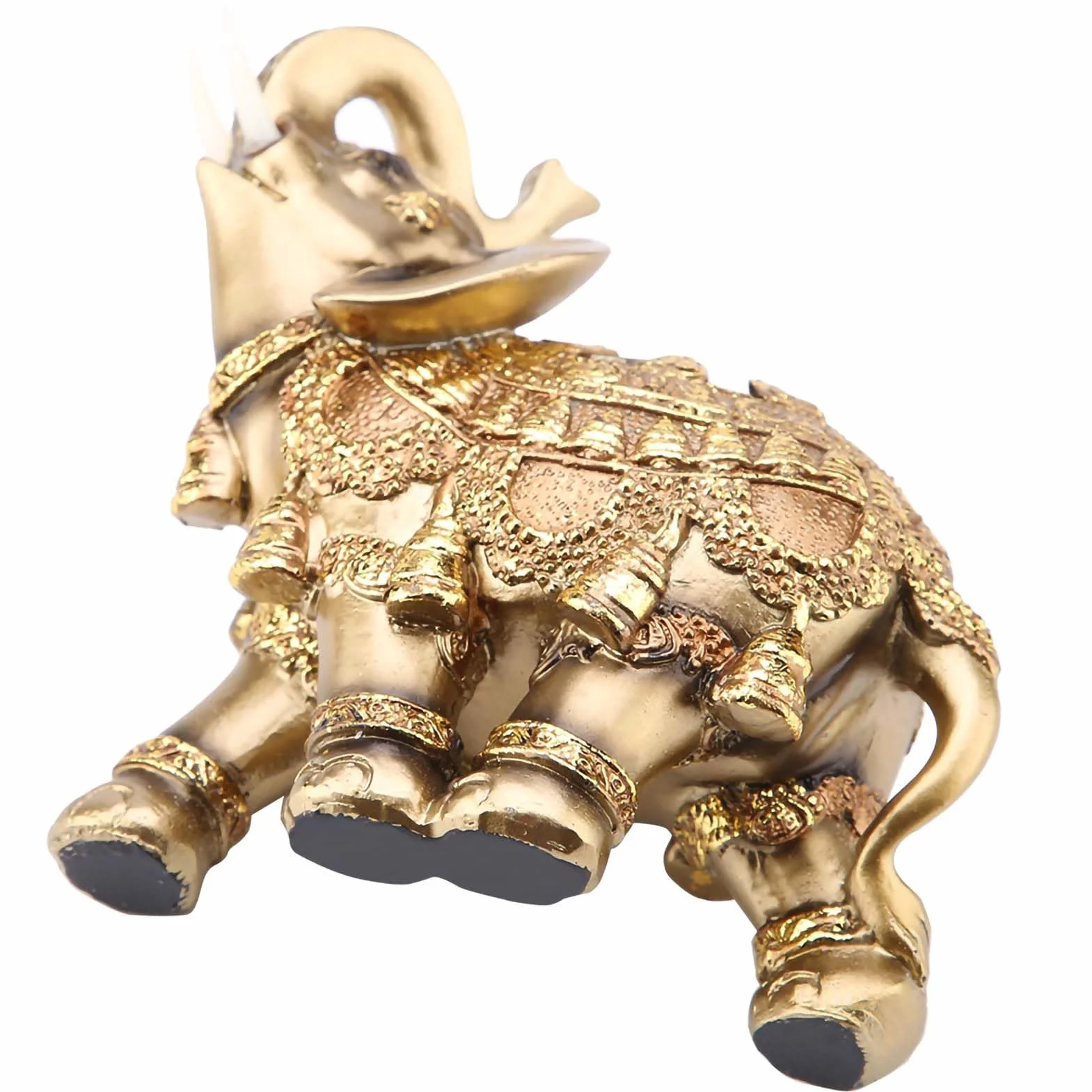 Lucky Feng Shui Golden Elephant Statue, Figure Figurine Dekoracja Domu, Urocze Słonie Elegancka Dekoracja do Domu, Biura, Hotelu lub Kawiarni (L)