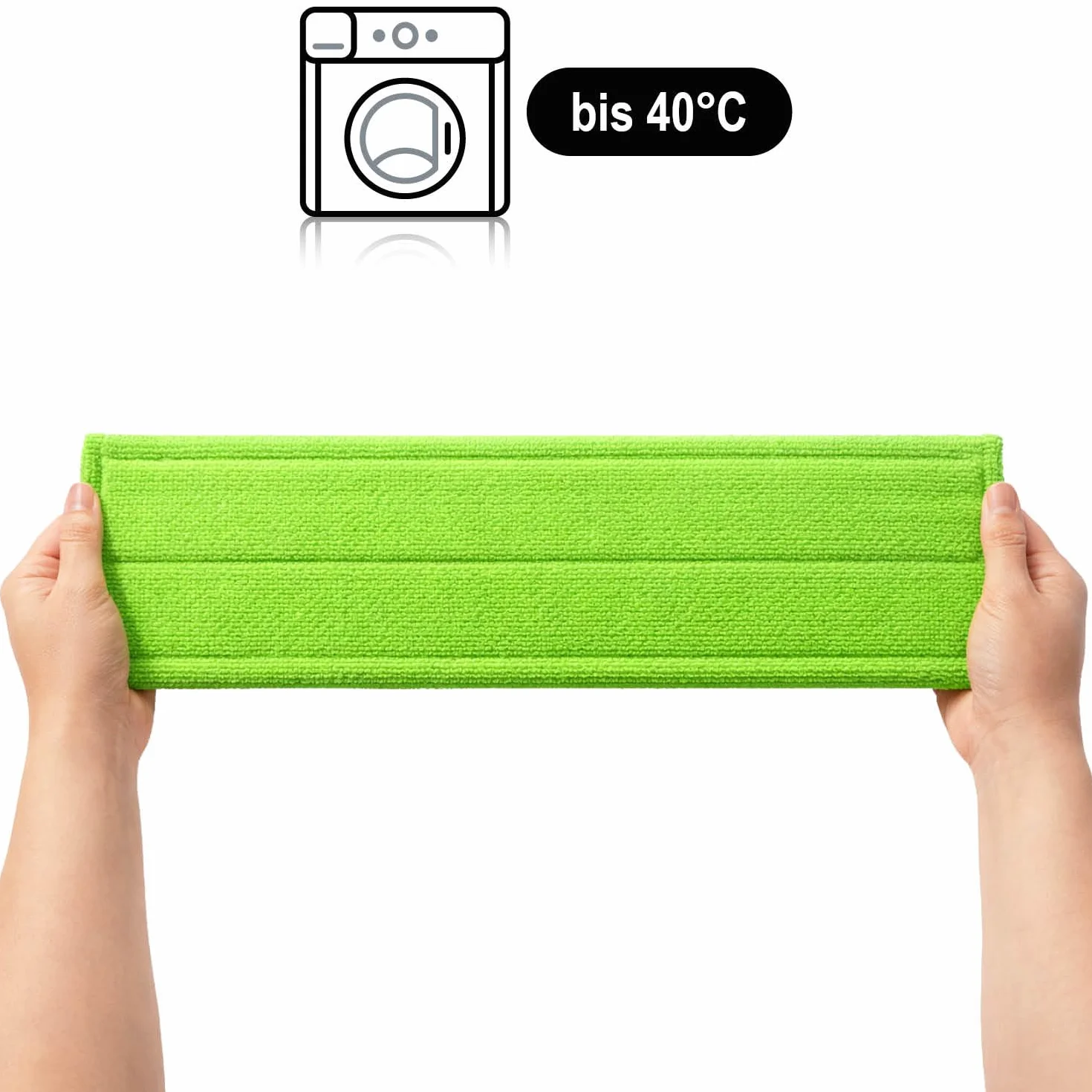 com-four® 3 nakladki z mikrofibry – zapas do mopa podlogowego 39 cm – do wszystkich rodzajów podlóg – pranie w pralce 40 °C (3 sztuki - niebieski/zólty/zielony)