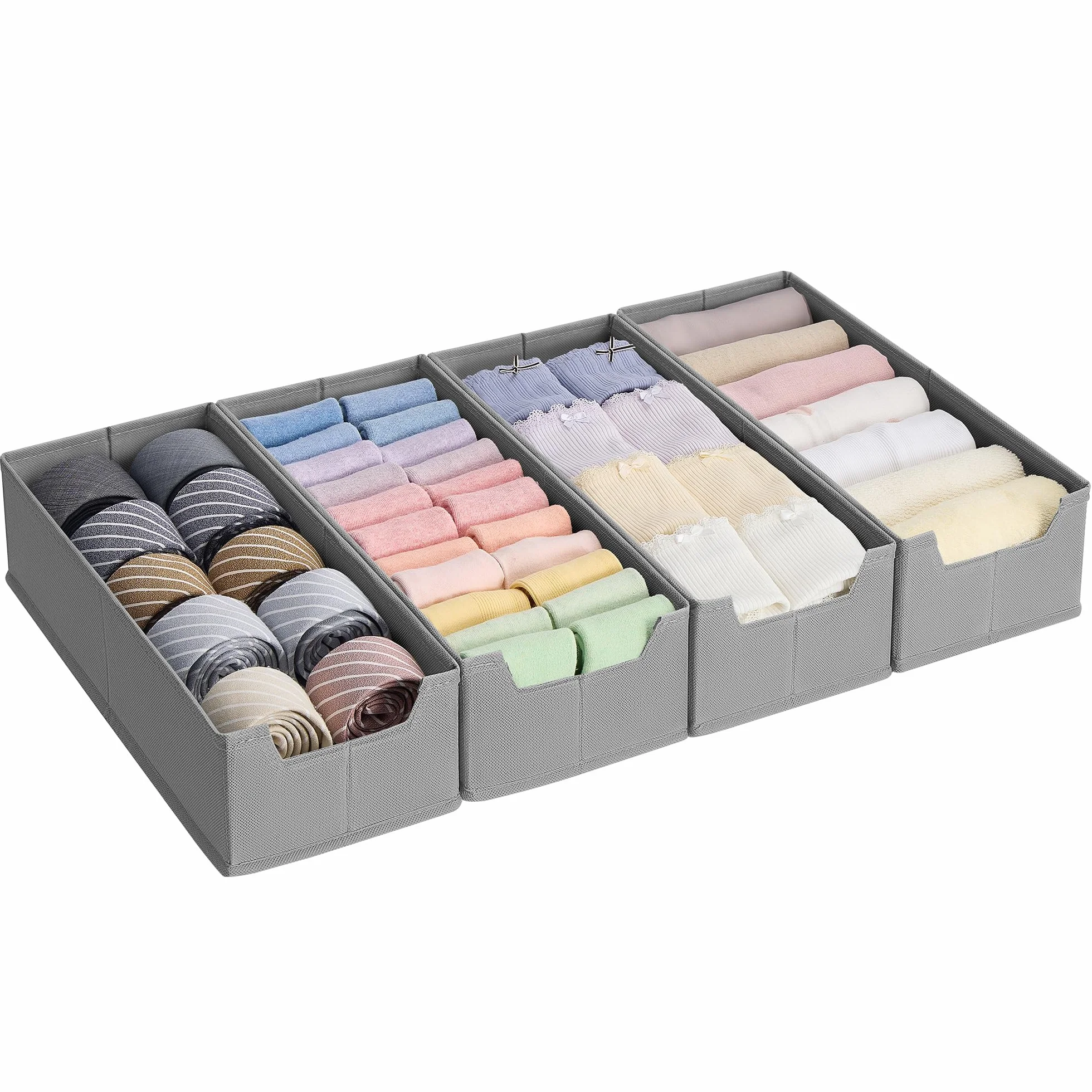 SONGMICS Organizer na bieliznę składany 40x16x10 cm gołębi szary
