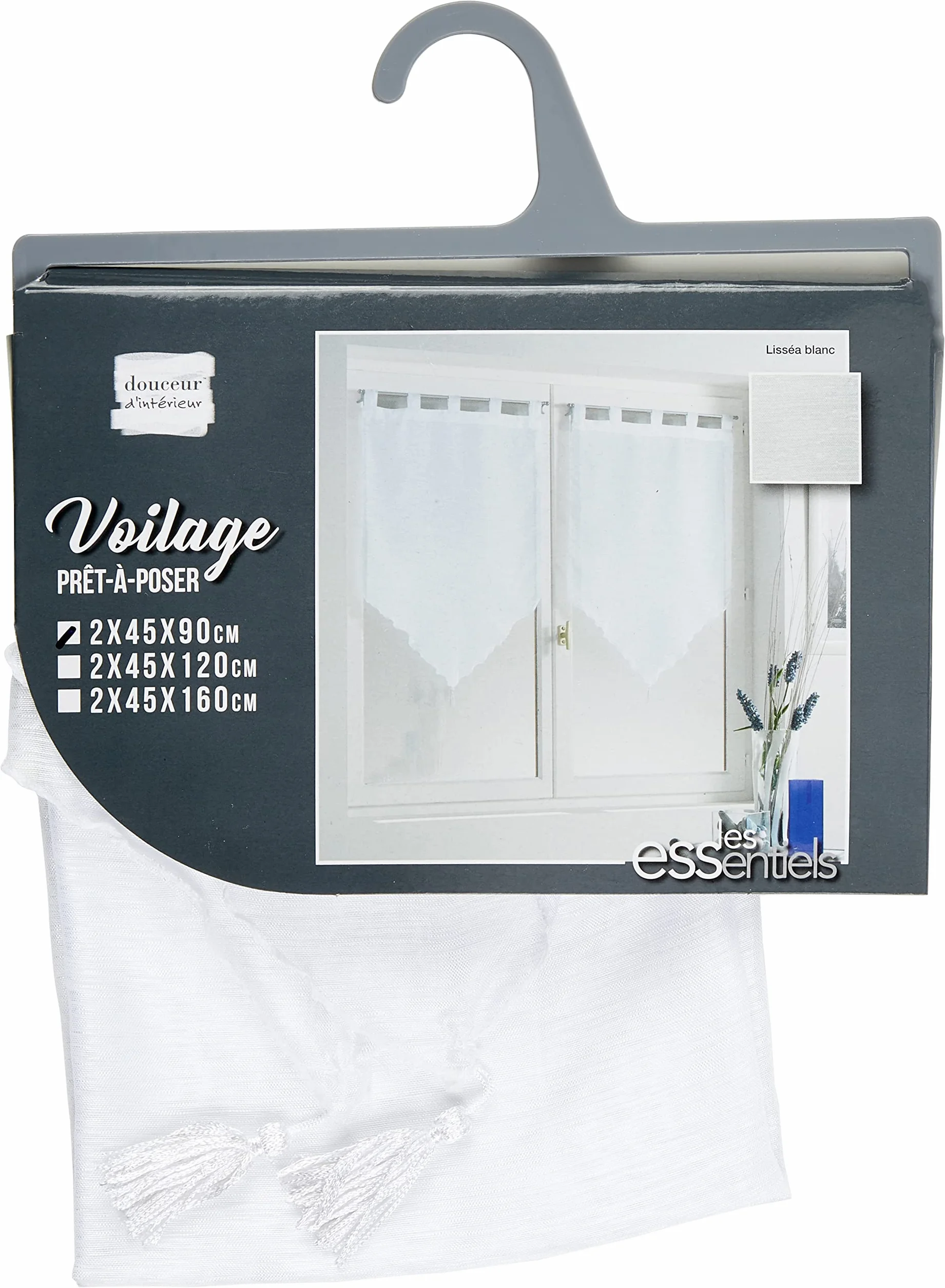 DOUCEUR D'INTERIEUR Siatka Pompon 45/90 Gładki Biały Żagiel Piaskowy 45 x 90 cm
