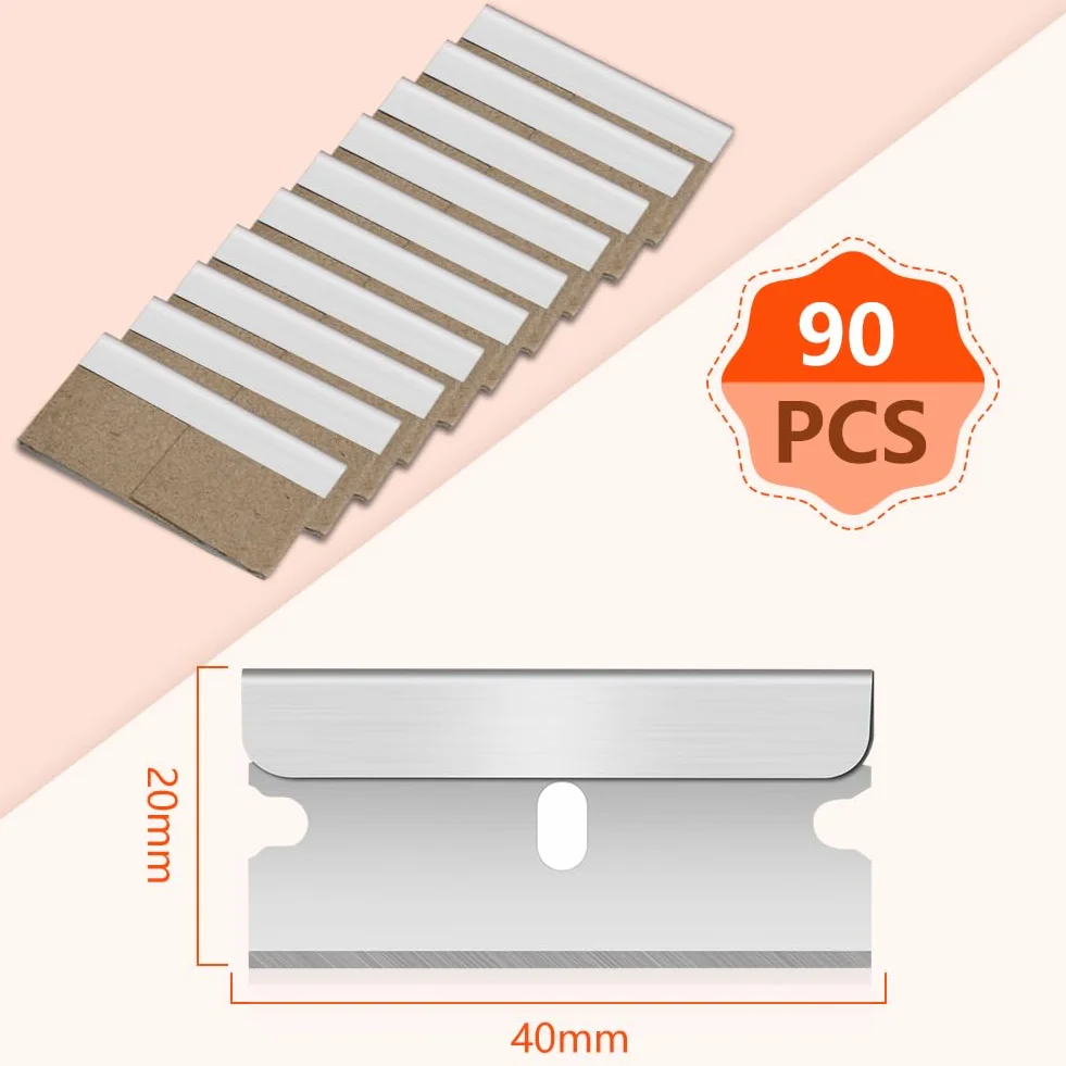 flintronic 90 sztuk zamiennych ostrza do skrobaka ceramicznego, ostrza skrobaka ze stali nierdzewnej, ostrza skrobaka, ostrza do skrobaka z ceramiki, skrobak do kuchenki, piekarnika, szkła i ceramiki